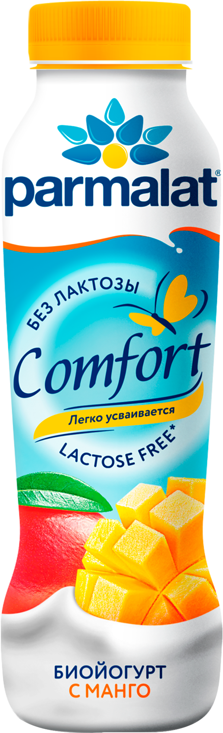 Изображение товара Безлактозный биойогурт PARMALAT Comfort Манго 1,5% 290г натуральный напиток Изображение товара Безлактозный биойогурт PARMALAT Comfort Манго 1,5% 290г натуральный напиток