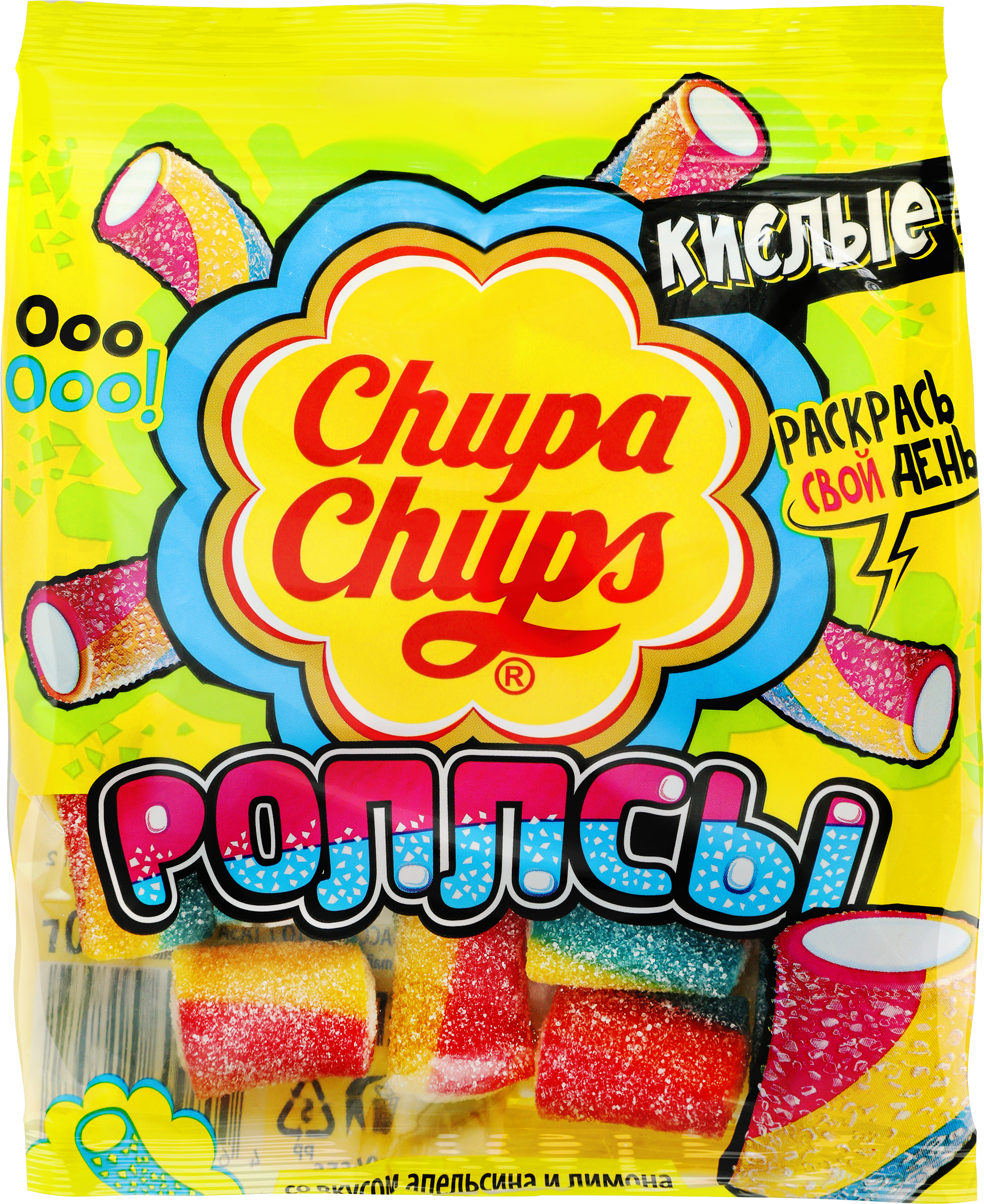 Изображение товара Мармелад жевательный CHUPA CHUPS Роллсы 70г с апельсином и лимоном яркий вкус