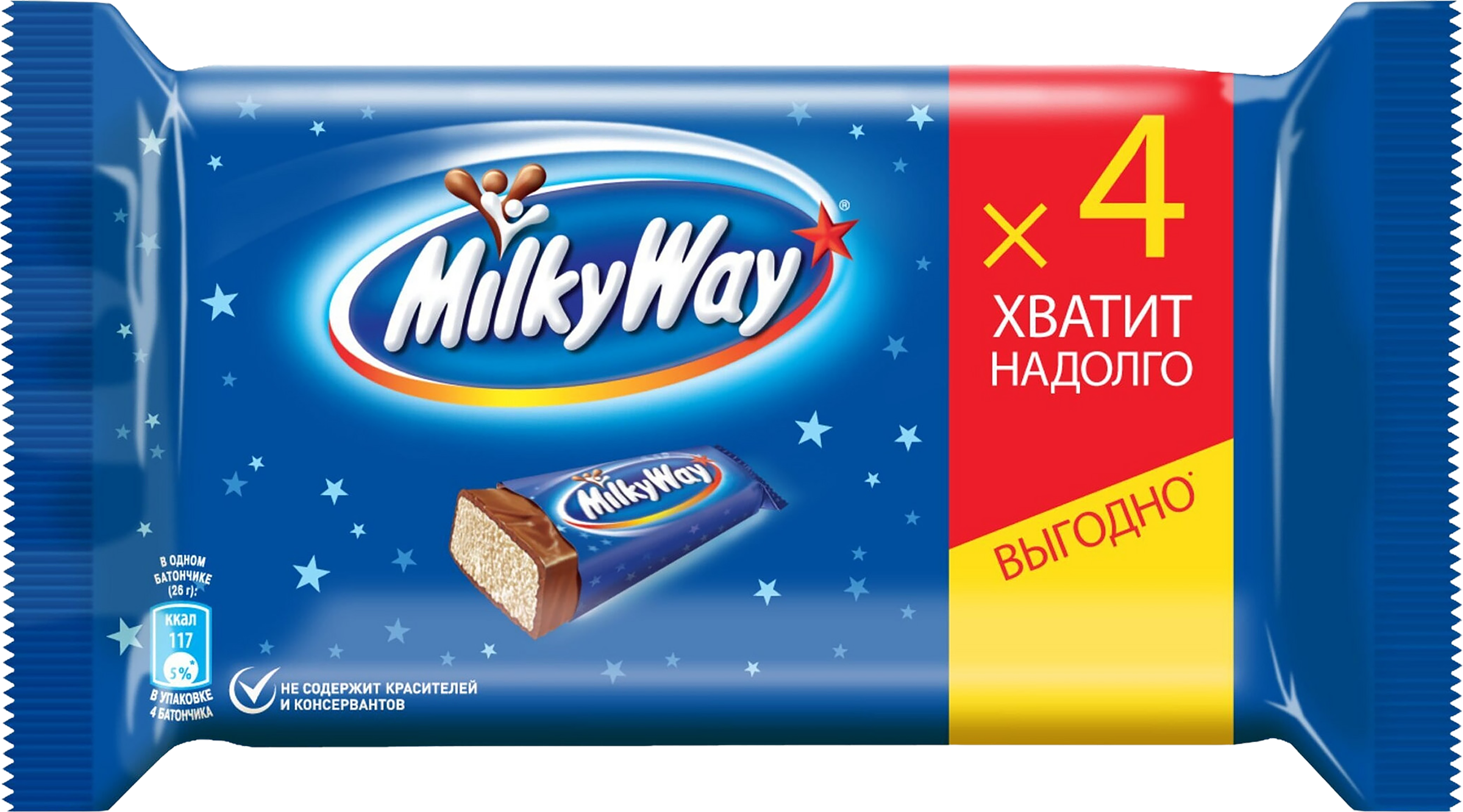 Изображение товара Батончик шоколадный MILKY WAY с суфле 4шт по 26г Изображение товара Батончик шоколадный MILKY WAY с суфле 4шт по 26г
