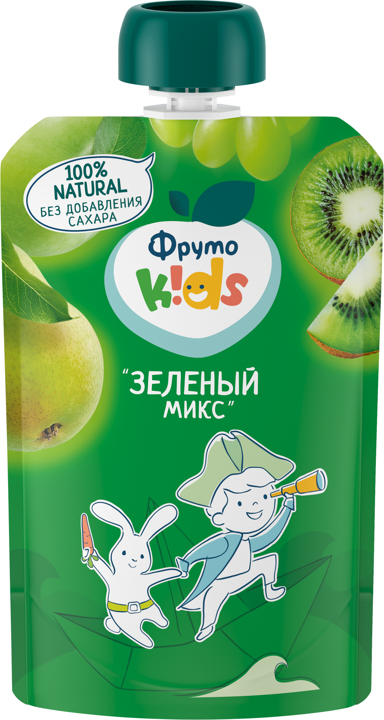 Изображение товара Детское фруктовое пюре ФРУТОKIDS Зеленый микс 90г без добавления сахара Изображение товара Детское фруктовое пюре ФРУТОKIDS Зеленый микс 90г без добавления сахара
