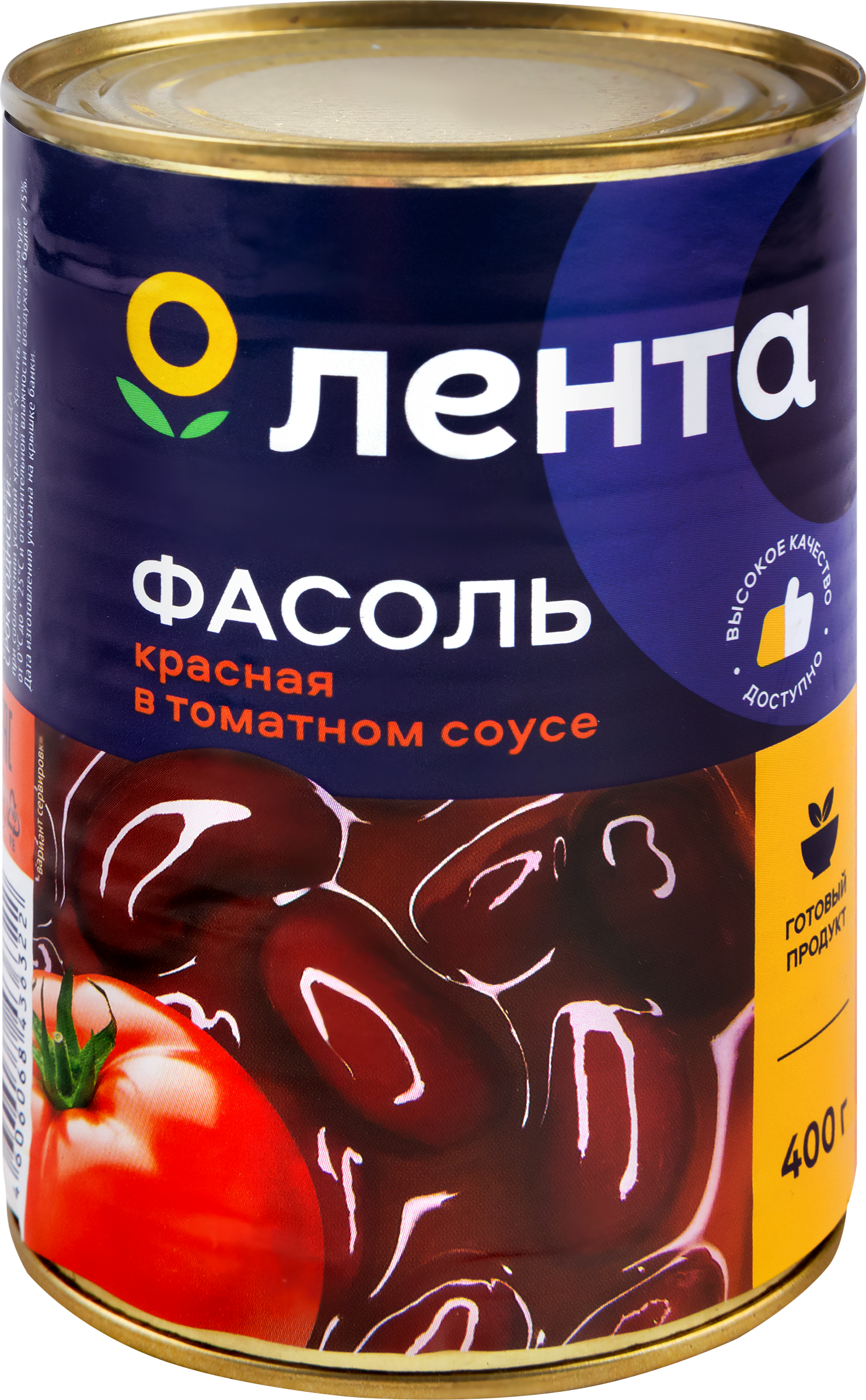 Изображение товара Фасоль красная ЛЕНТА в томатном соусе, 400 г