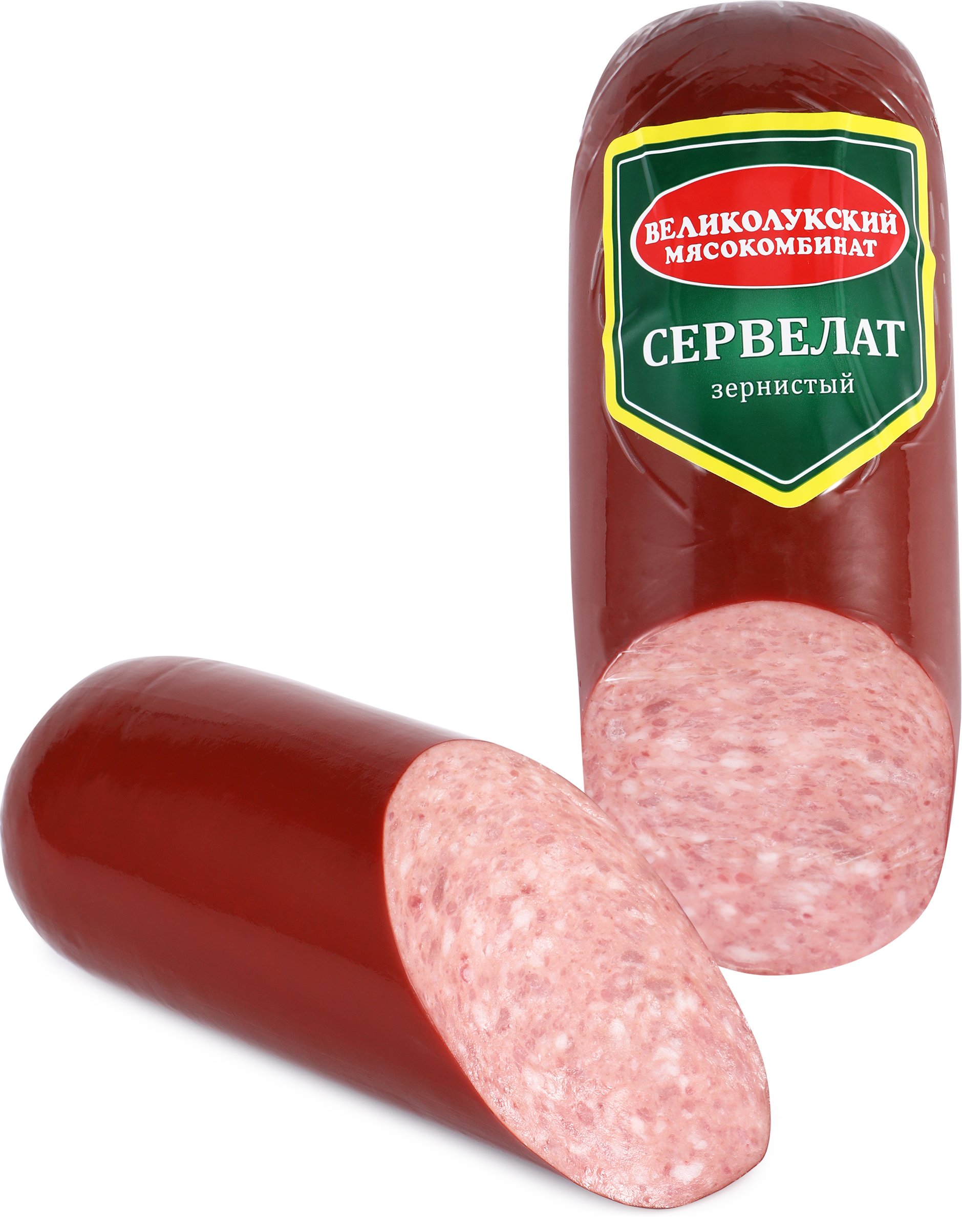 Изображение товара Колбаса варено-копченая МК ВЕЛИКОЛУКСКИЙ Сервелат Зернистый 400г натуральный вкус