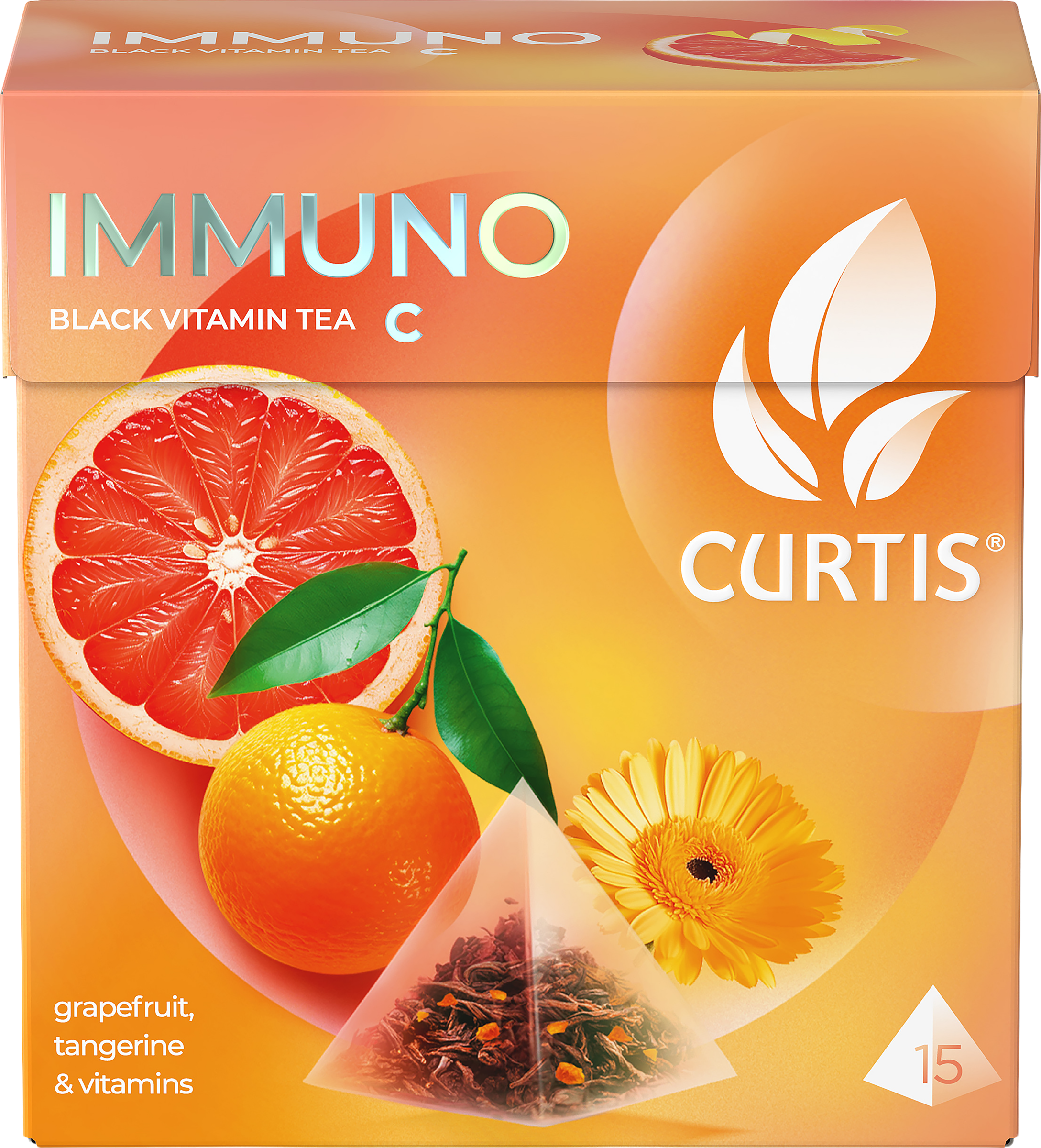 Изображение товара Чай черный CURTIS Immuno с цедрой апельсина и лимона, 15 пакетов Изображение товара Чай черный CURTIS Immuno с цедрой апельсина и лимона, 15 пакетов