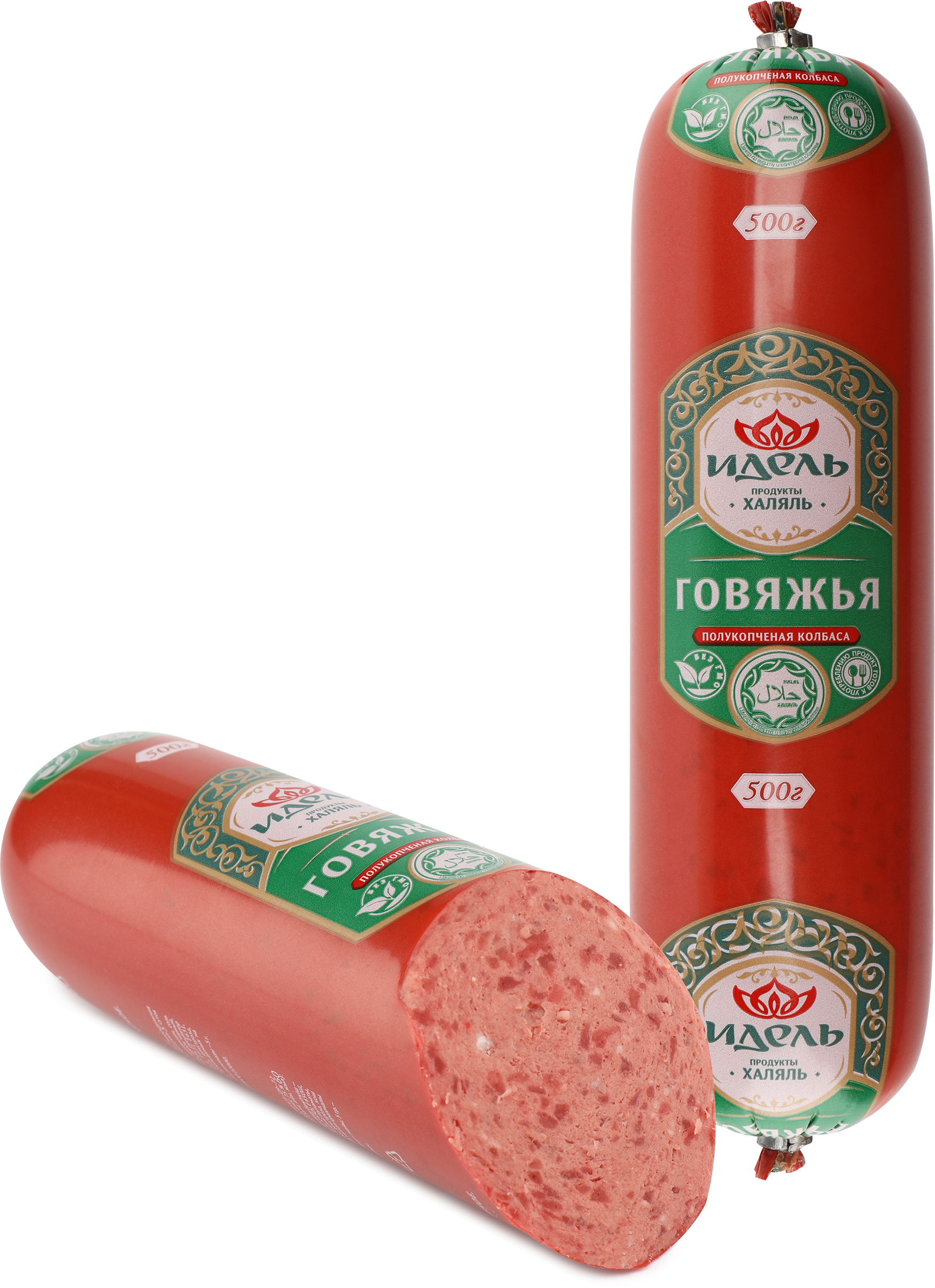 Изображение товара Колбаса говяжья полукопченая ИДЕЛЬ Халяль 500 г с ярким вкусом Изображение товара Колбаса говяжья полукопченая ИДЕЛЬ Халяль 500 г с ярким вкусом