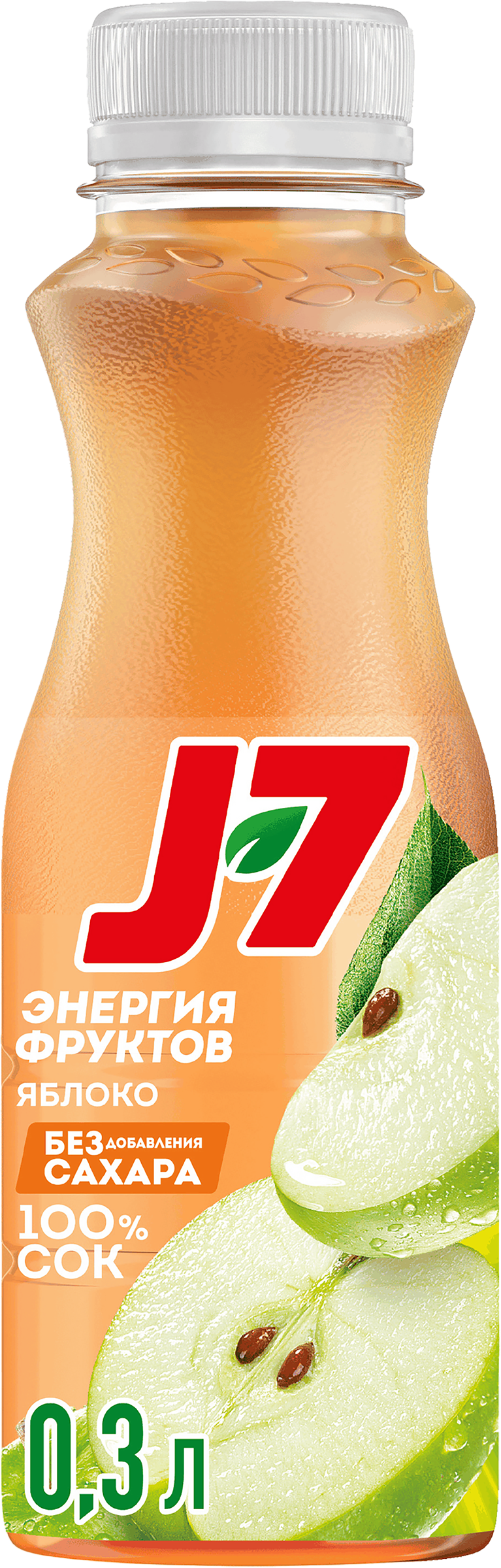 Изображение товара Сок J7 Яблоко осветленный 0.3л - натуральный и без сахара