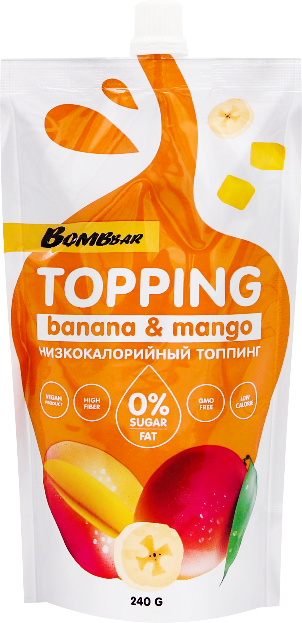 Изображение товара Соус банановый BOMBBAR Topping с манго, 240г - фруктовый соус для десертов и напитков Изображение товара Соус банановый BOMBBAR Topping с манго, 240г - фруктовый соус для десертов и напитков