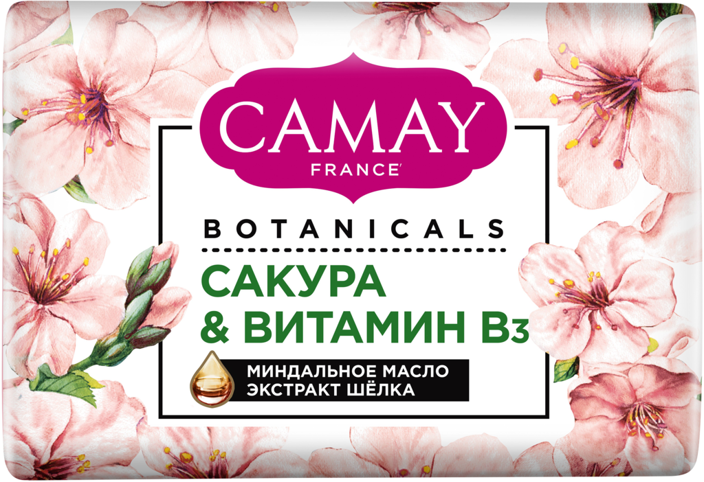 Изображение товара Туалетное мыло CAMAY Botanicals Японская сакура, 85г Изображение товара Туалетное мыло CAMAY Botanicals Японская сакура, 85г