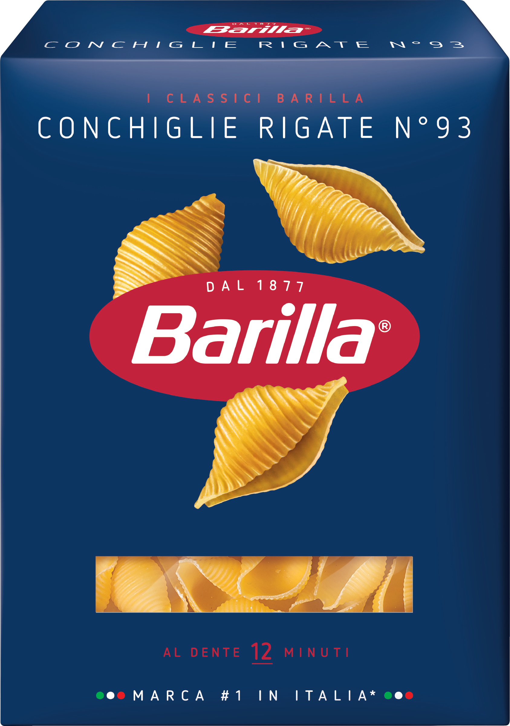 Изображение товара Макароны BARILLA Conchiglie rigate №93 из твёрдой пшеницы для итальянских блюд Изображение товара Макароны BARILLA Conchiglie rigate №93 из твёрдой пшеницы для итальянских блюд