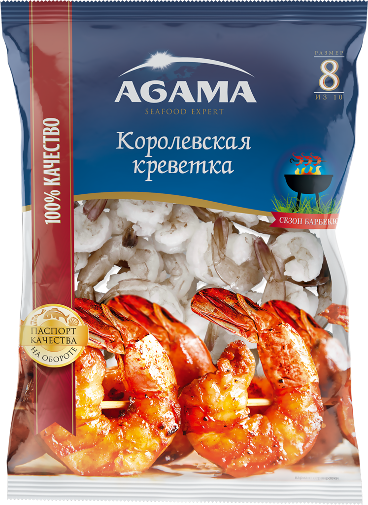 Изображение товара Креветки Королевские свежемороженые AGAMA Сезон Барбекю очищенные, с хвостом, 850г Изображение товара Креветки Королевские свежемороженые AGAMA Сезон Барбекю очищенные, с хвостом, 850г