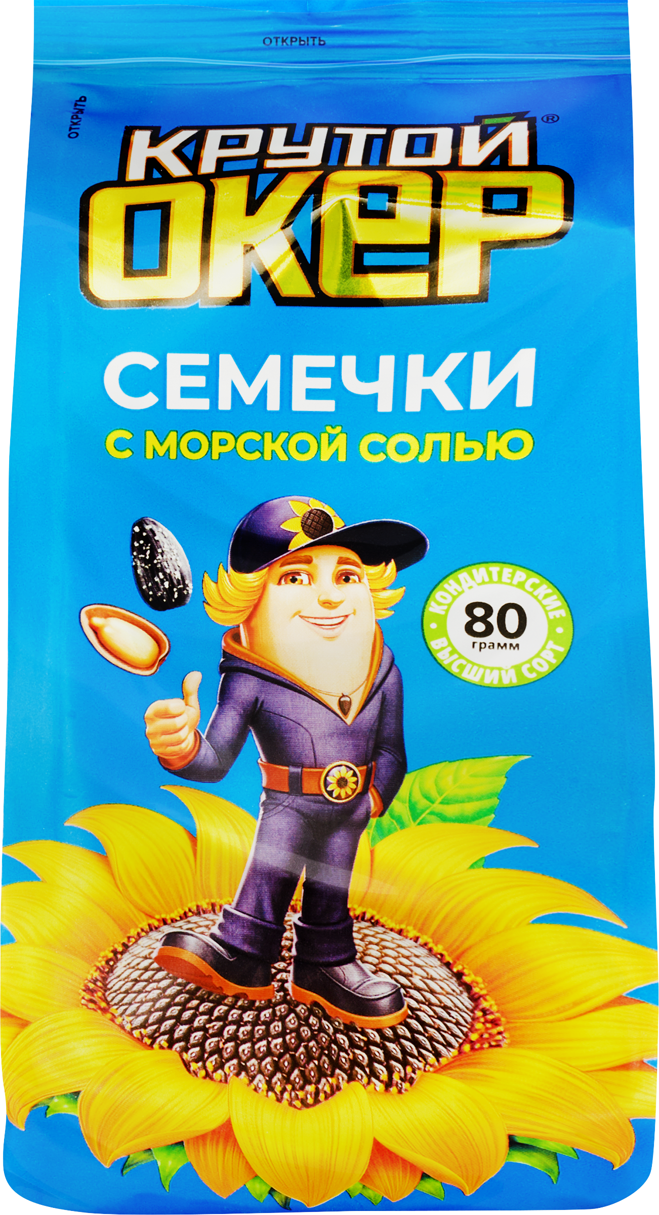 Изображение товара Семечки подсолнечника КРУТОЙ ОКЕР жареные с морской солью 80г