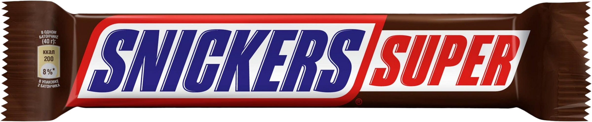 Изображение товара Шоколадный батончик SNICKERS Super с арахисом и карамелью 80 г Изображение товара Шоколадный батончик SNICKERS Super с арахисом и карамелью 80 г
