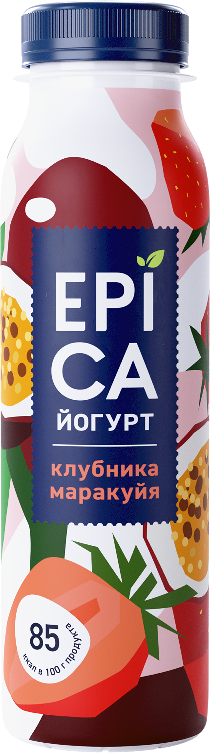 Изображение товара Йогурт питьевой EPICA с клубникой и маракуйей 2,5%