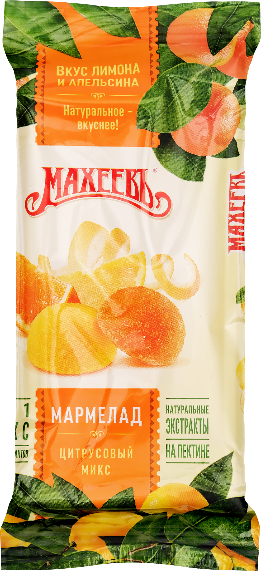 Изображение товара Мармелад МАХЕЕВЪ Цитрусовый микс 250г натур. с лимоном и апельсином