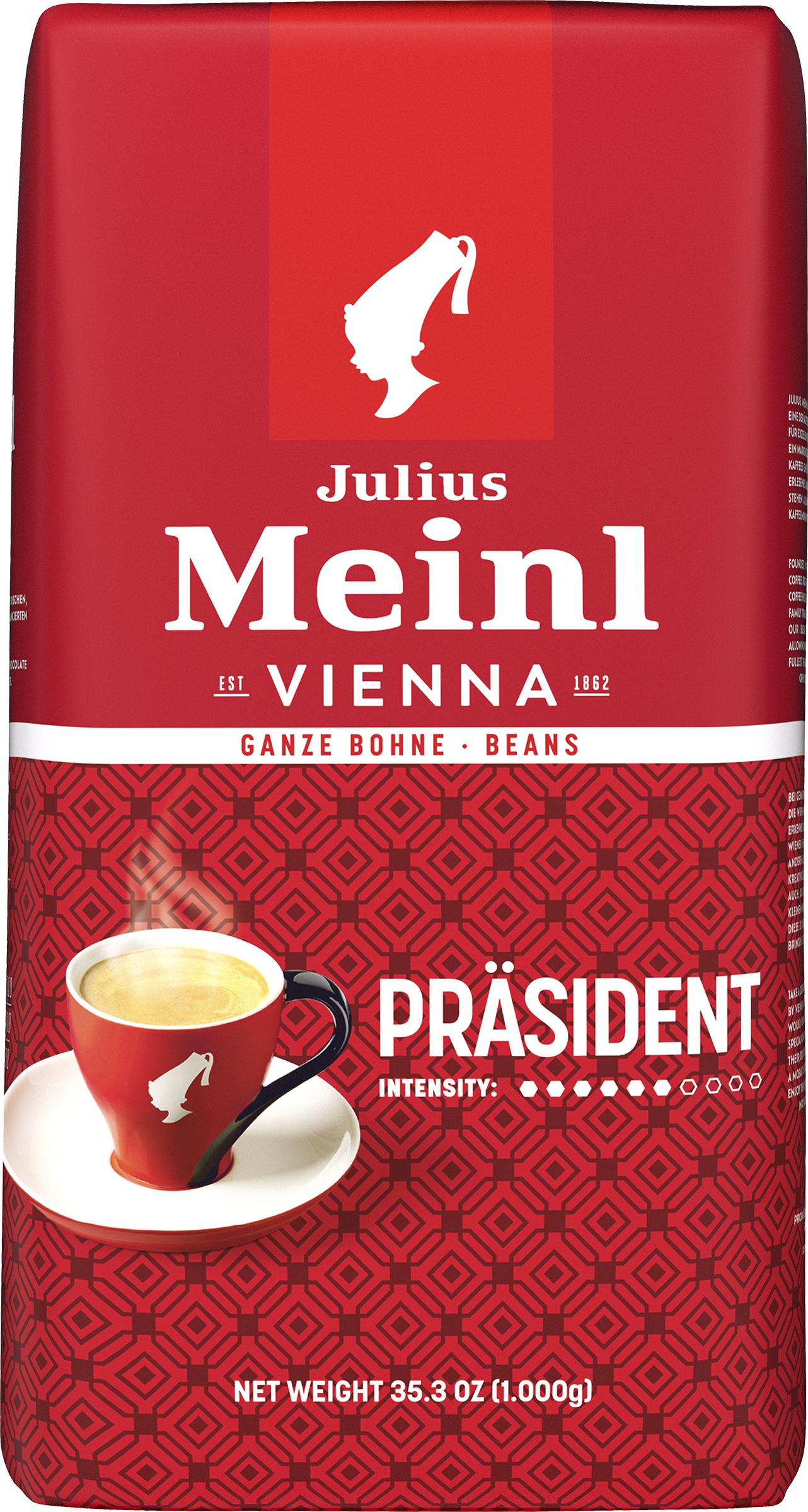 Изображение товара Кофе зерновой JULIUS MEINL Президент натуральный жареный 1кг Изображение товара Кофе зерновой JULIUS MEINL Президент натуральный жареный 1кг