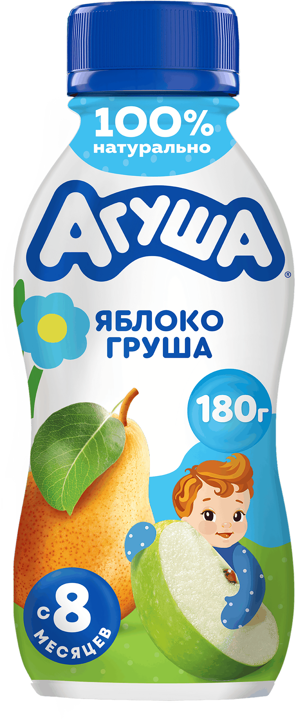 Изображение товара Детский питьевой йогурт АГУША Яблоко-Груша 2, 7% - натуральный для малышей Изображение товара Детский питьевой йогурт АГУША Яблоко-Груша 2, 7% - натуральный для малышей