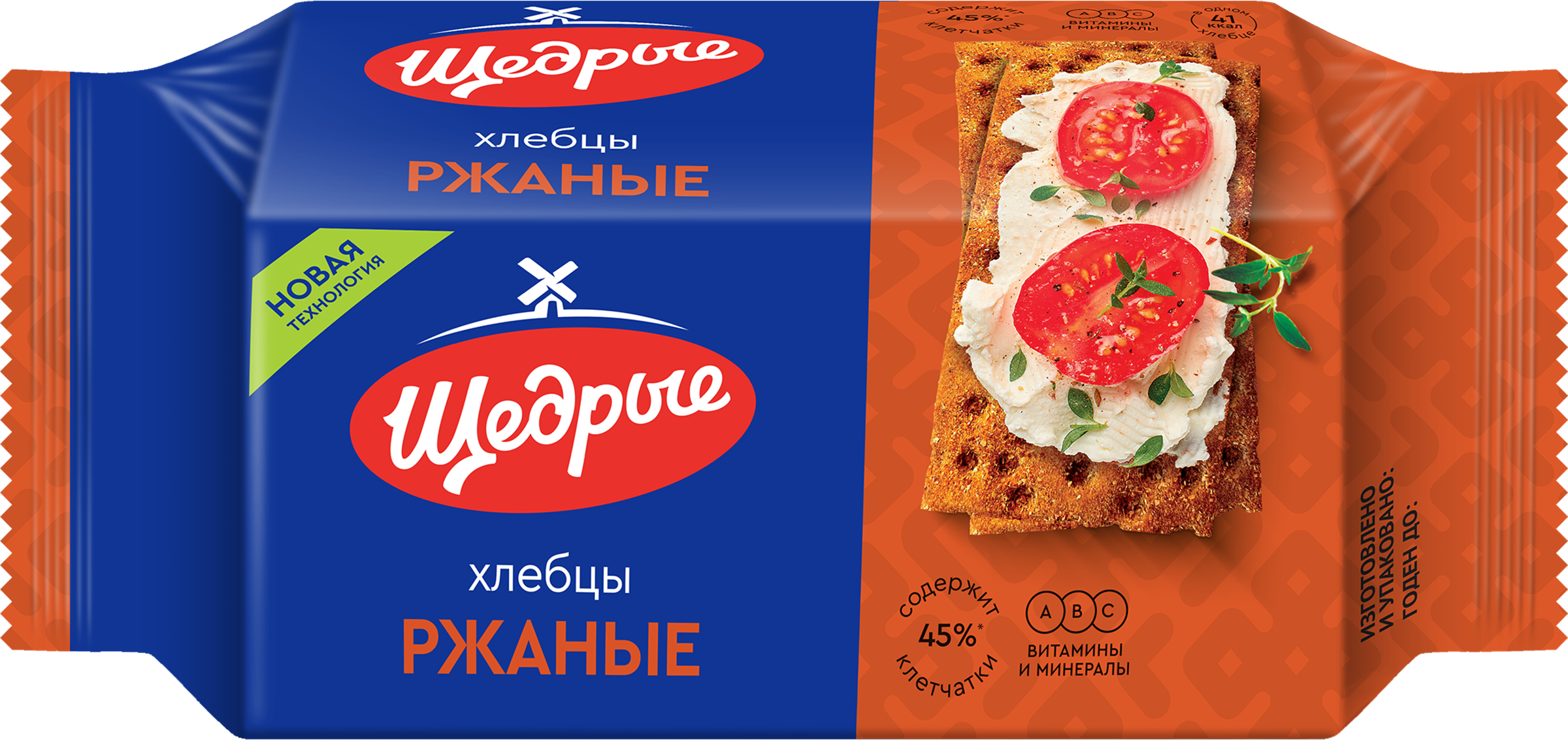 Изображение товара Ржаные хлебцы ЩЕДРЫЕ 100г натуральный продукт для закусок и завтрака