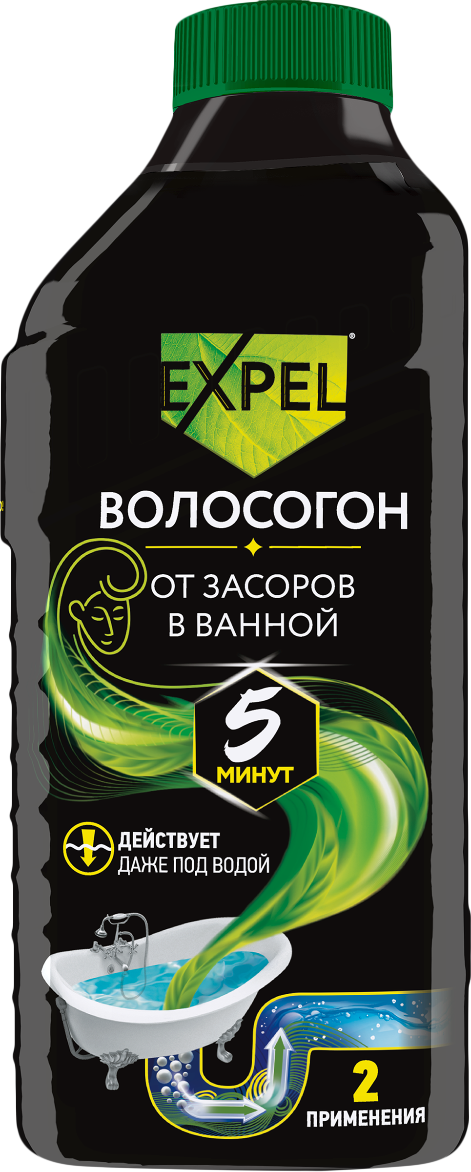 Изображение товара Гель для устранения засоров от волос в трубах EXPEL Волосогон, 500 мл