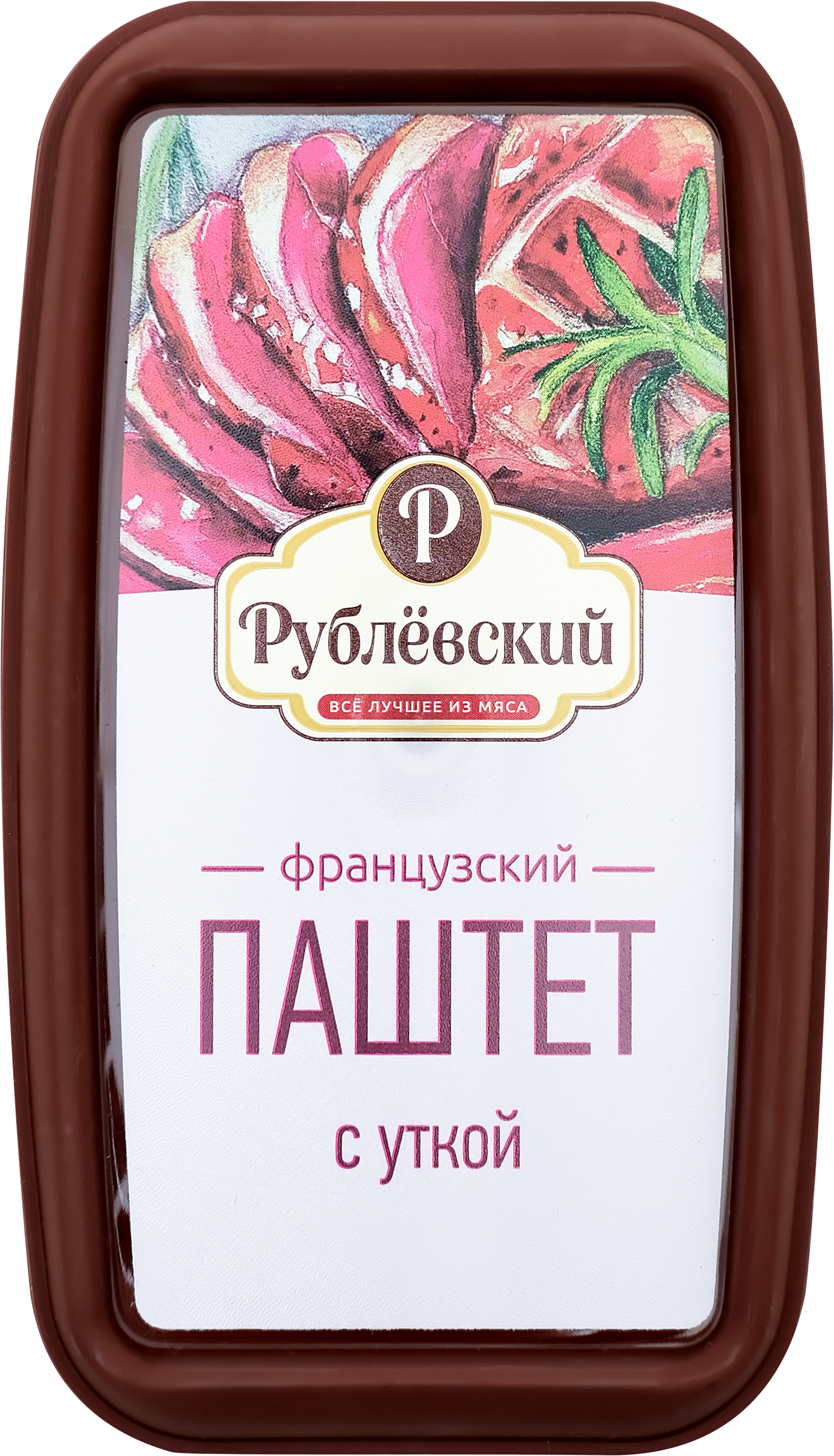 Изображение товара Паштет РУБЛЁВСКИЙ Французский с уткой 175г - вкусная закуска для всей семьи Изображение товара Паштет РУБЛЁВСКИЙ Французский с уткой 175г - вкусная закуска для всей семьи