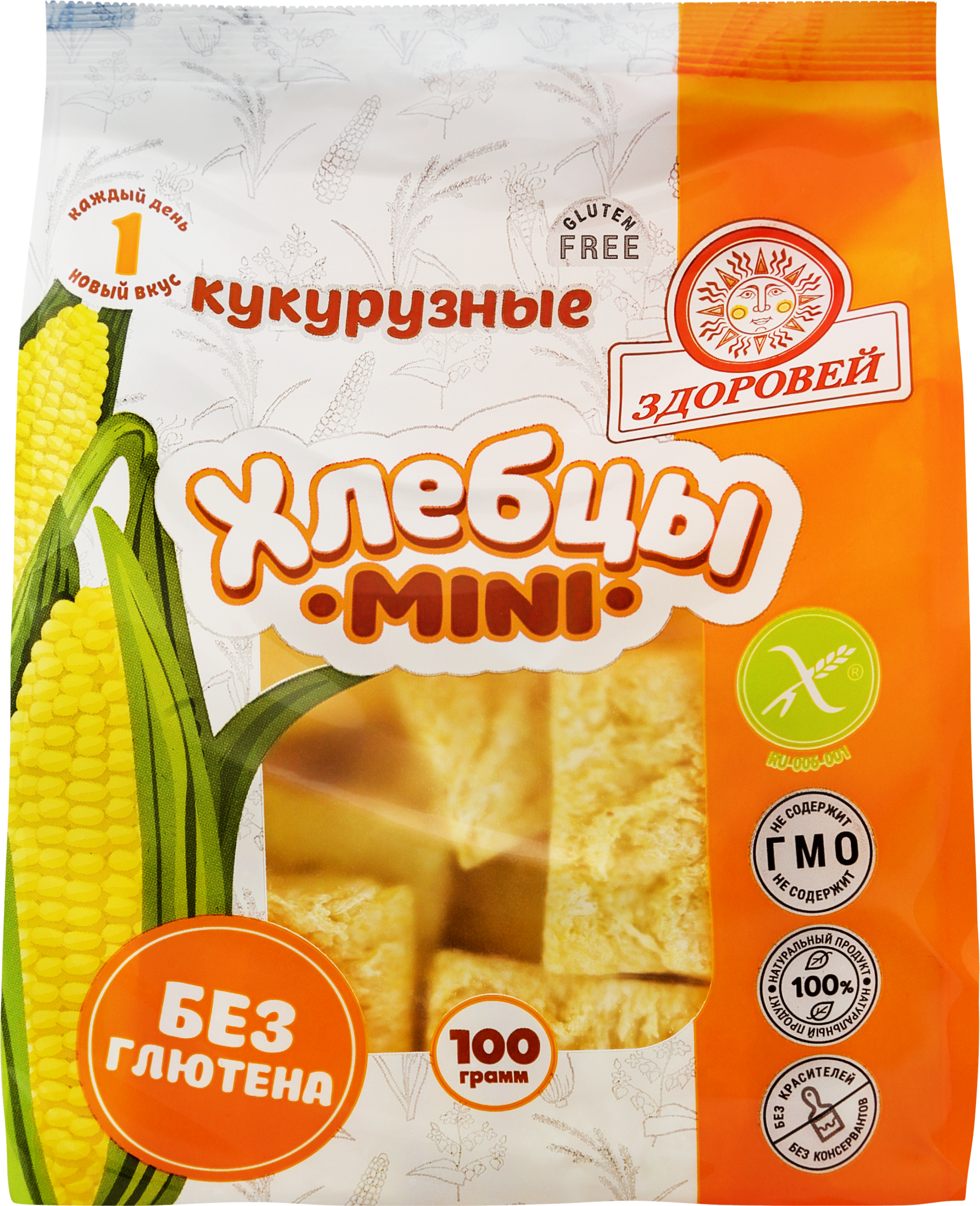 Изображение товара Кукурузные хлебцы ЗДОРОВЕЙ Хрустящие мини 100г для здорового питания Изображение товара Кукурузные хлебцы ЗДОРОВЕЙ Хрустящие мини 100г для здорового питания