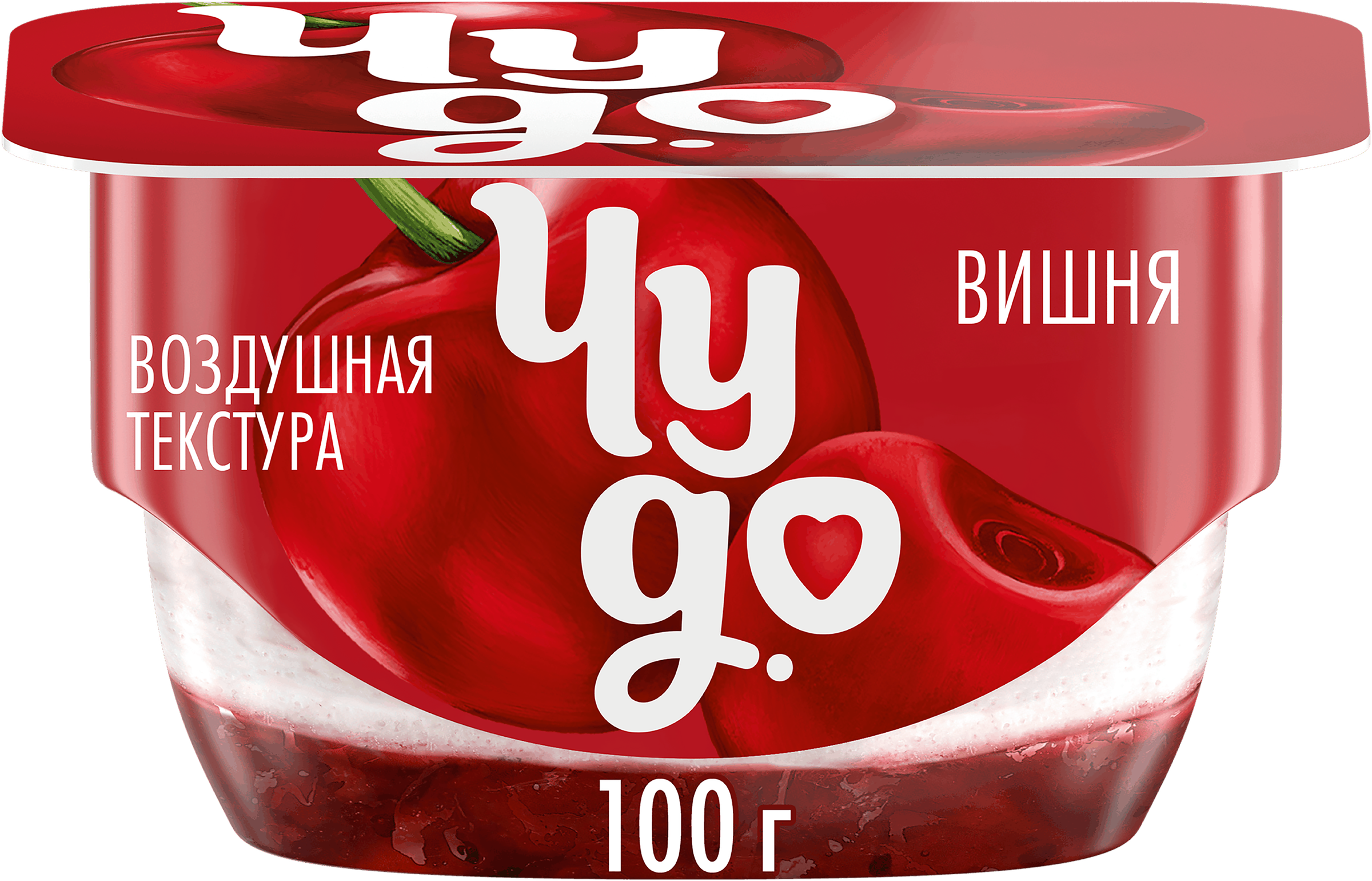Изображение товара Десерт творожный ЧУДО Вишня 4, 2% - натуральный фруктовый взбитый крем