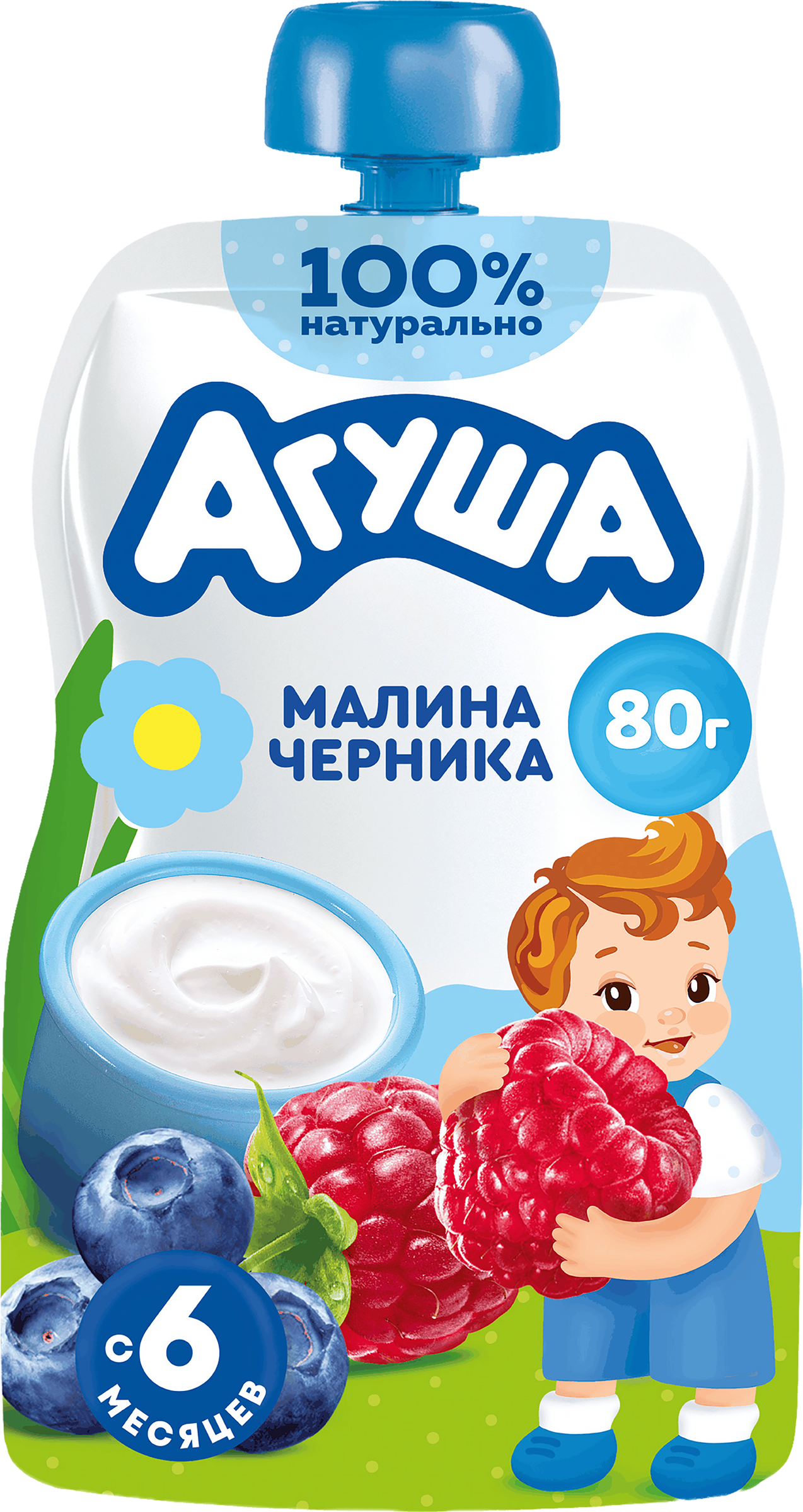 Изображение товара Детский творог АГУША Малина, черника 4% с 6 месяцев, 80 г Изображение товара Детский творог АГУША Малина, черника 4% с 6 месяцев, 80 г