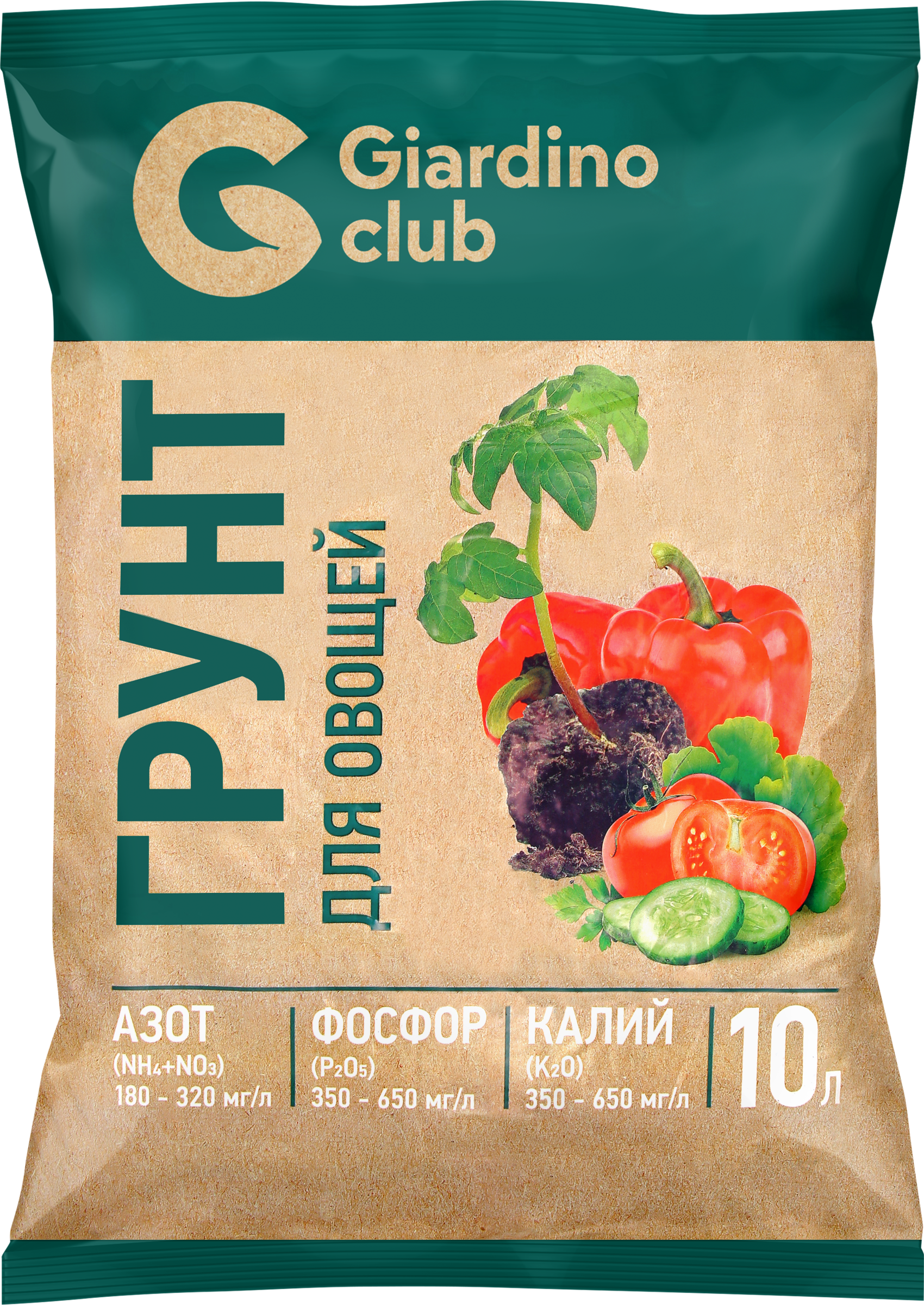 Изображение товара Грунт для овощей GIARDINO CLUB 10л торфяной универсальный Изображение товара Грунт для овощей GIARDINO CLUB 10л торфяной универсальный