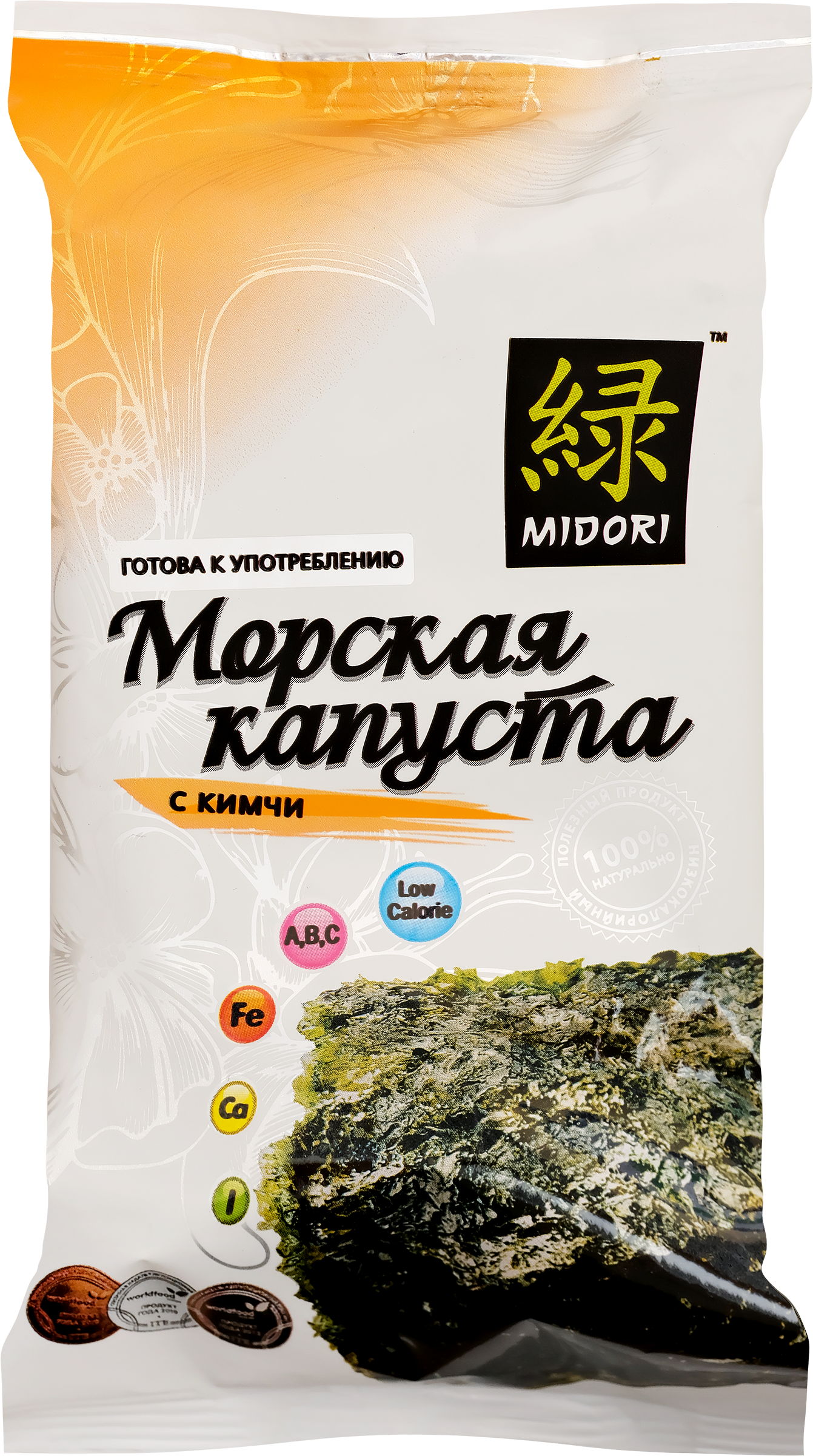 Изображение товара Морская капуста MIDORI сушеная, обжаренная в кунжутном масле со вкусом кимчи, 5г