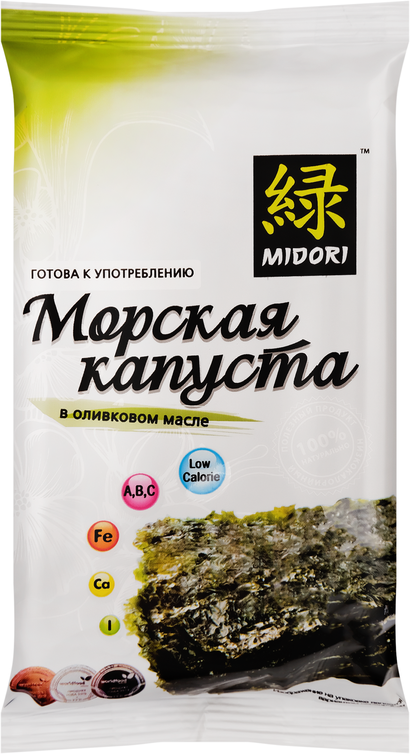 Изображение товара Морская капуста MIDORI сушеная, обжаренная в оливковом масле, 5г