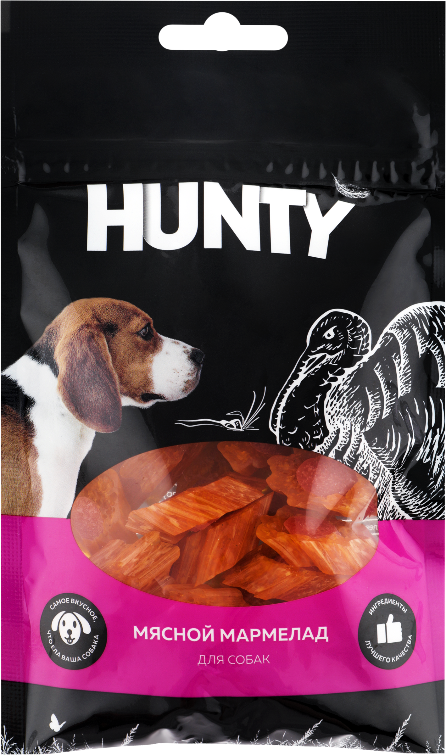 Изображение товара Лакомство для собак HUNTY Мясной мармелад с индейкой 70г натуральное угощение