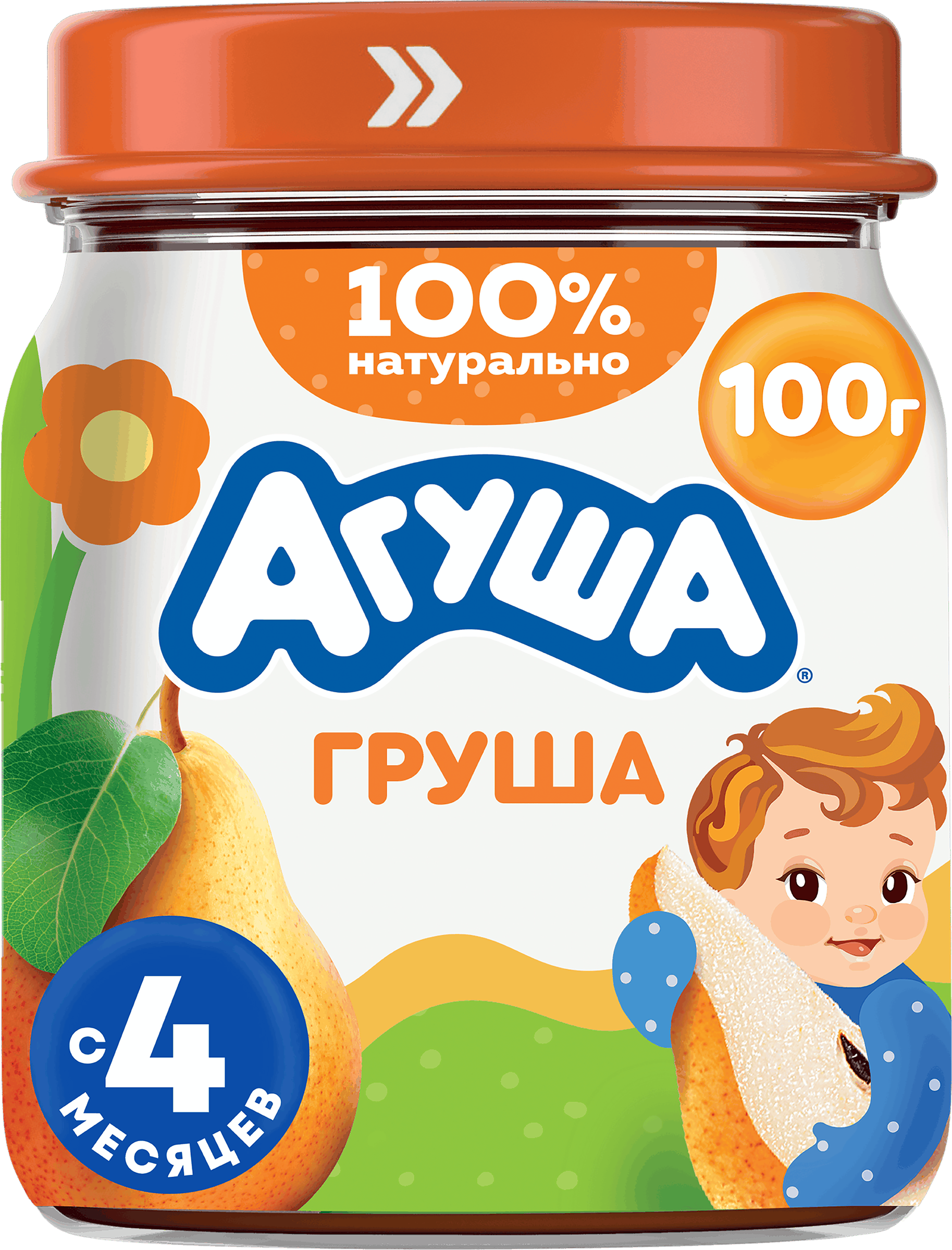 Изображение товара Пюре фруктовое детское АГУША Груша, с 4 месяцев, 100г Изображение товара Пюре фруктовое детское АГУША Груша, с 4 месяцев, 100г