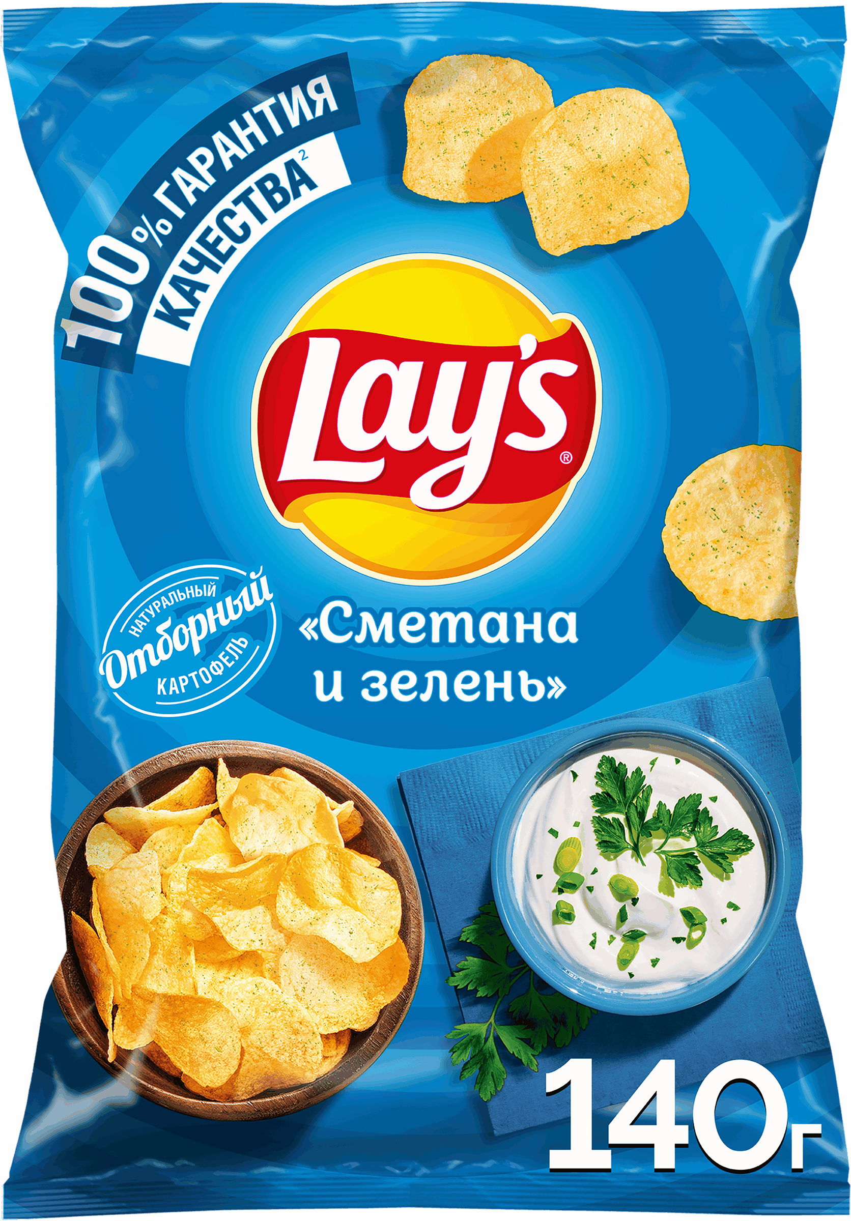 Изображение товара Картофельные чипсы LAY'S Сметана и зелень 140г, насыщенный вкус и хрустящая текстура Изображение товара Картофельные чипсы LAY'S Сметана и зелень 140г, насыщенный вкус и хрустящая текстура