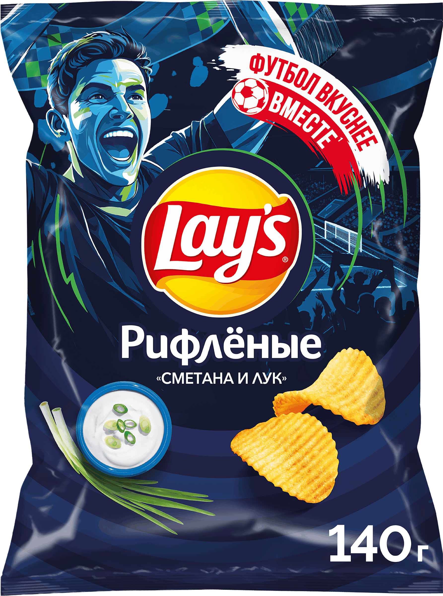 Изображение товара Чипсы LAY'S Сметана и лук - хрустящий и вкусный перекус, 140г Изображение товара Чипсы LAY'S Сметана и лук - хрустящий и вкусный перекус, 140г