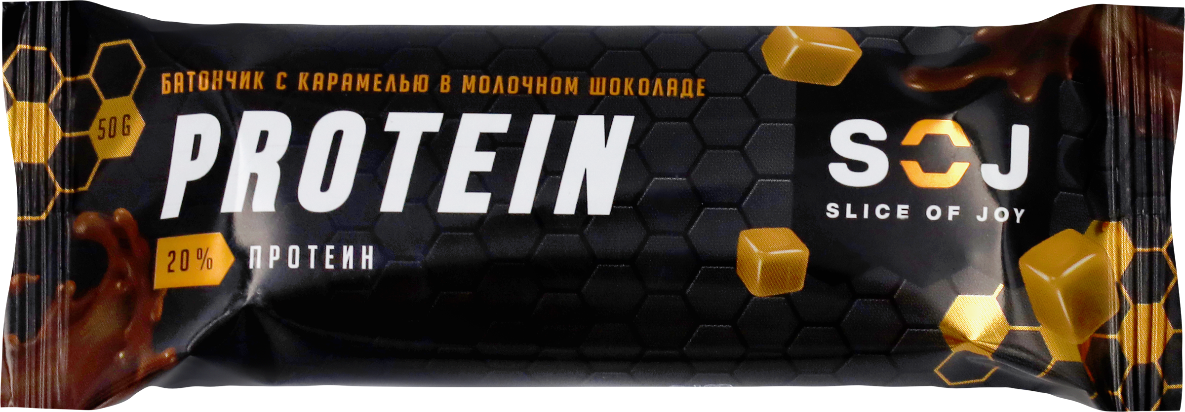 Изображение товара Батончик протеиновый SOJ Protein с соленой карамелью, в молочном шоколаде, 50г Изображение товара Батончик протеиновый SOJ Protein с соленой карамелью, в молочном шоколаде, 50г
