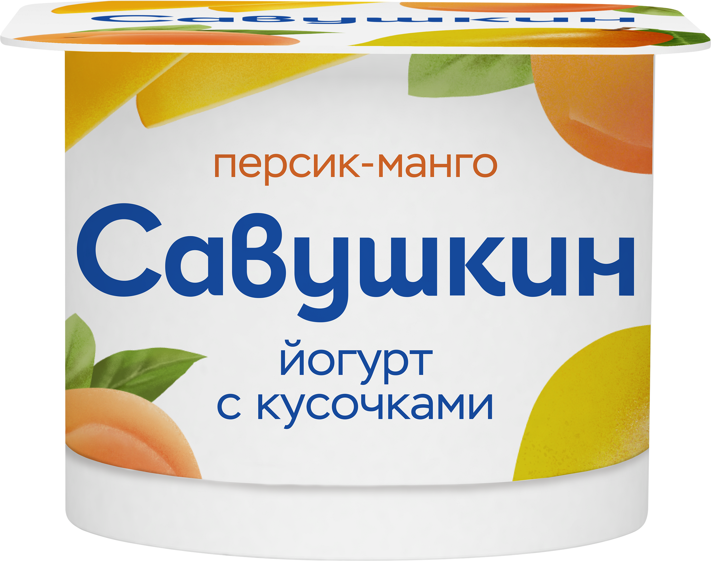 Изображение товара Йогурт САВУШКИН с фруктовым наполнителем персик, манго 2%, без змж, 120г Изображение товара Йогурт САВУШКИН с фруктовым наполнителем персик, манго 2%, без змж, 120г