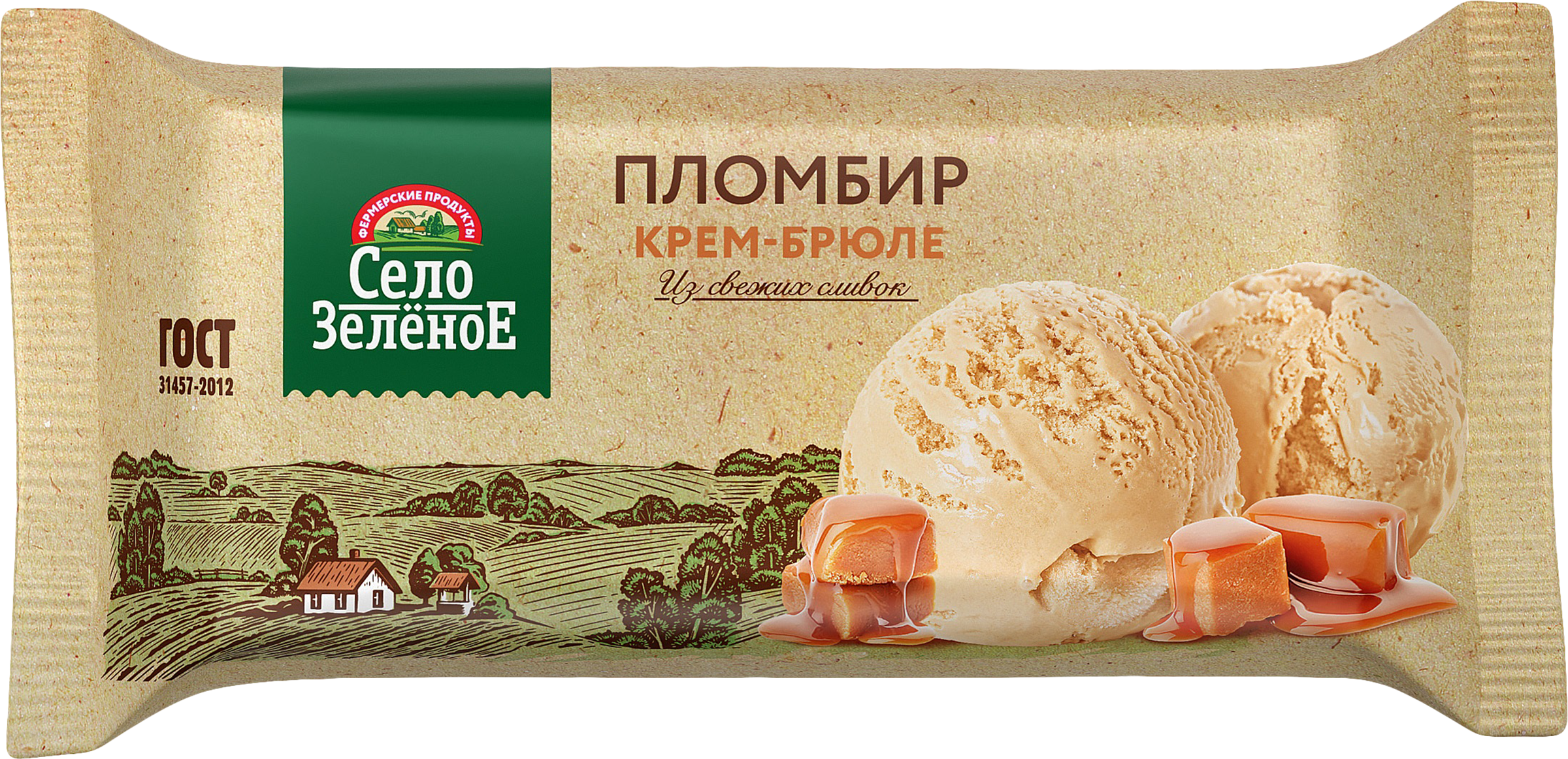 Изображение товара Мороженое СЕЛО ЗЕЛЁНОЕ крем-брюле 15% 200г брикет без змж Изображение товара Мороженое СЕЛО ЗЕЛЁНОЕ крем-брюле 15% 200г брикет без змж