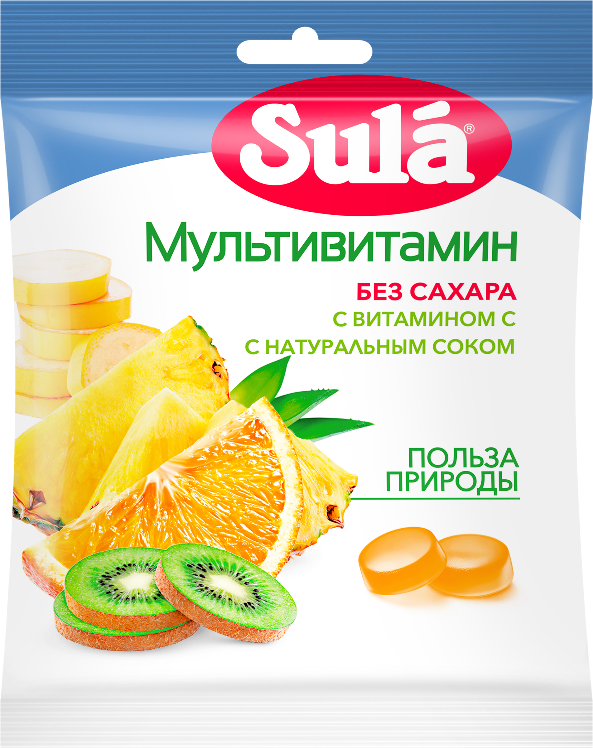 Изображение товара Карамель леденцовая SULA Мультивитамин, без сахара, 60г Изображение товара Карамель леденцовая SULA Мультивитамин, без сахара, 60г