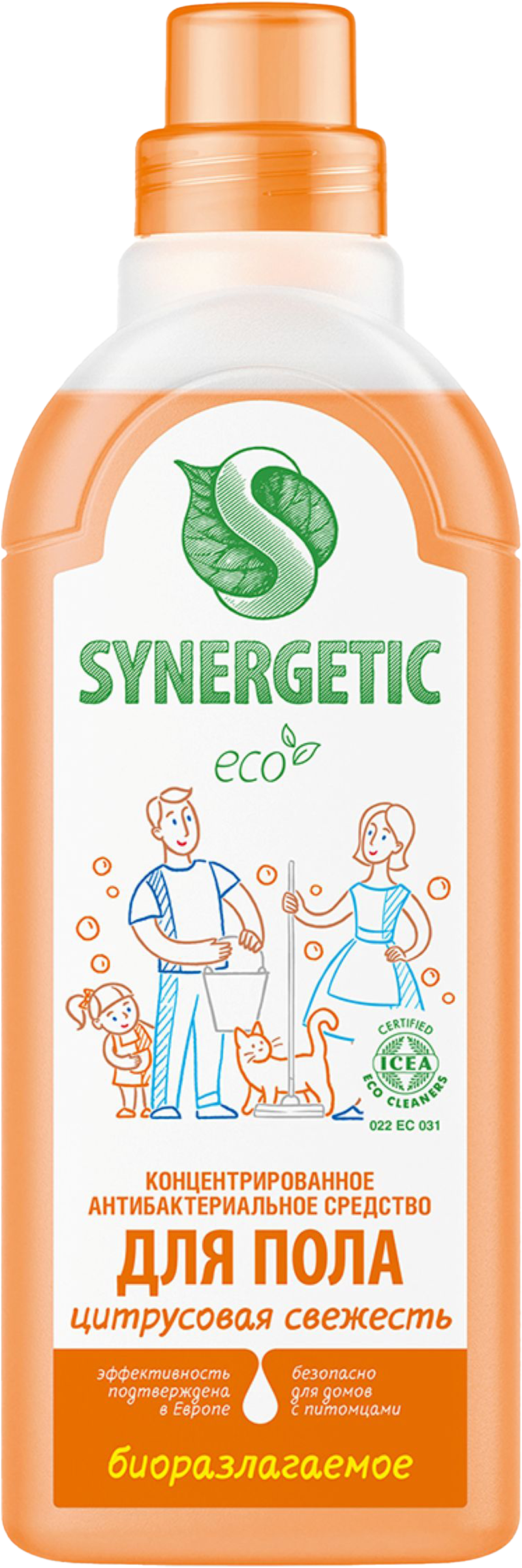 Изображение товара Средство для мытья поверхностей SYNERGETIC Цитрусовая свежесть, 0,75л