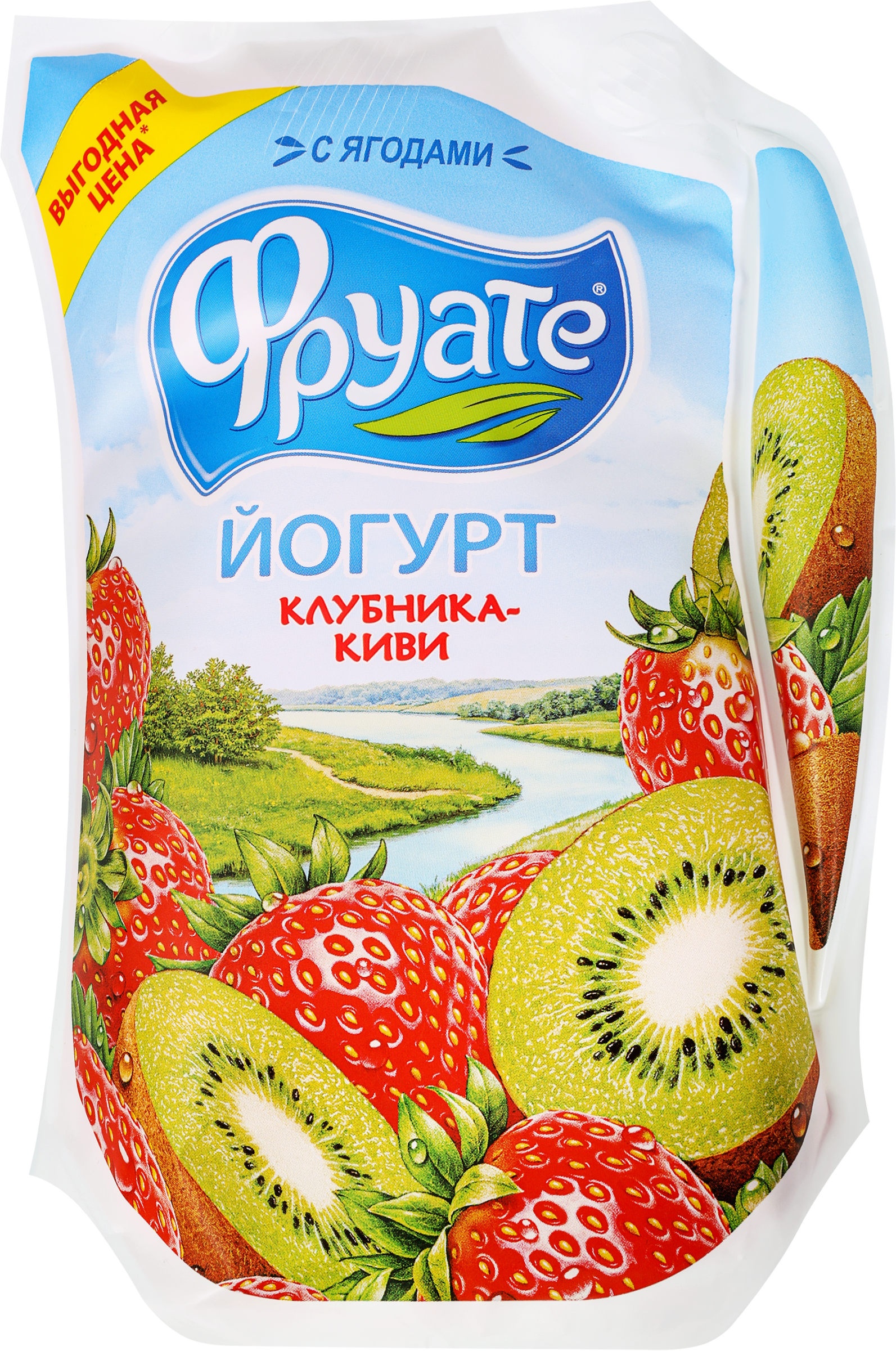 Изображение товара Йогурт питьевой ФРУАТЕ Клубника, киви 1,5%, без змж, 950г Изображение товара Йогурт питьевой ФРУАТЕ Клубника, киви 1,5%, без змж, 950г
