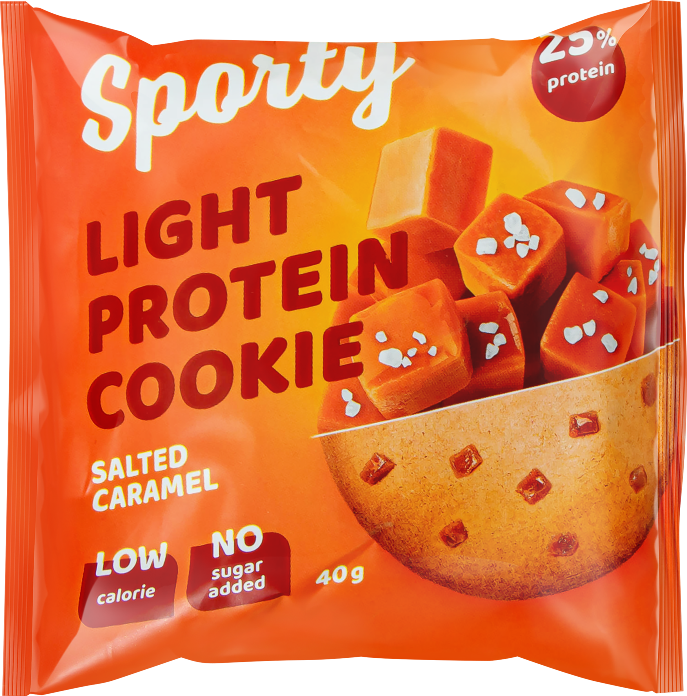 Изображение товара Печенье протеиновое SPORTY Protein Light Соленая карамель, 40г Изображение товара Печенье протеиновое SPORTY Protein Light Соленая карамель, 40г