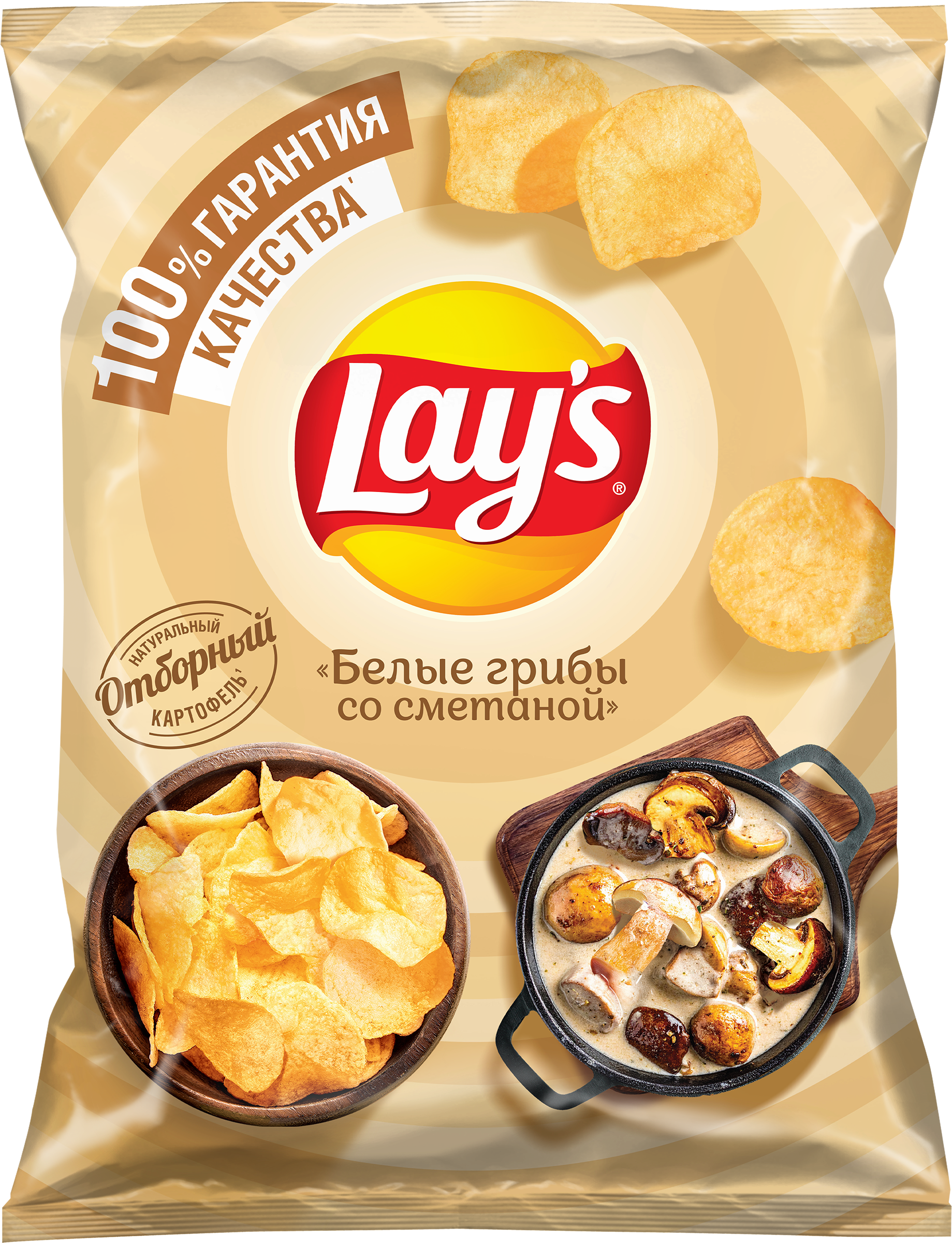 Изображение товара Чипсы картофельные LAY'S Белые грибы со сметаной, 105г