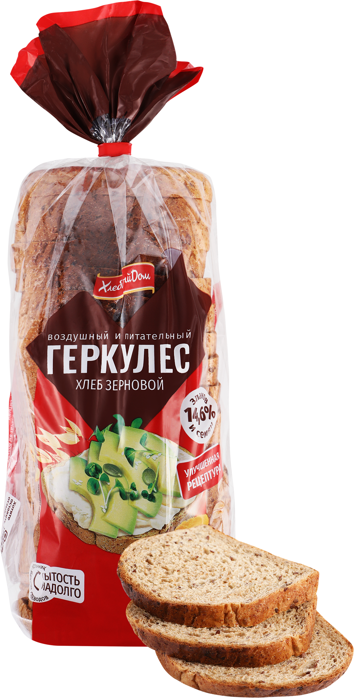 Изображение товара Хлеб Геркулес зерновой ХЛЕБНЫЙ ДОМ 500г, нарезка, витаминный источник