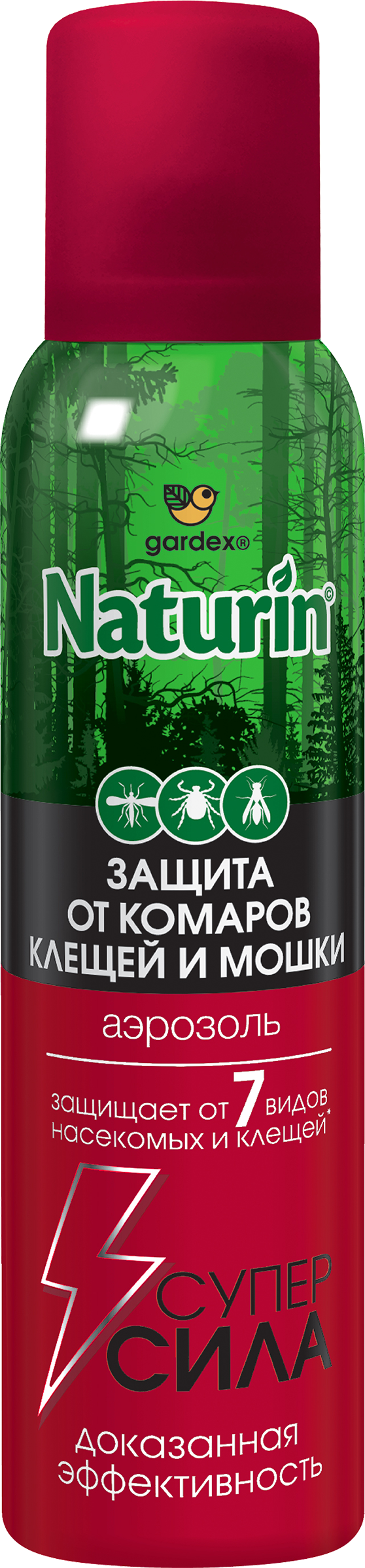 Изображение товара Аэрозоль GARDEX Naturin Супер сила 3в1 150мл - защита от комаров, клещей и мошки Изображение товара Аэрозоль GARDEX Naturin Супер сила 3в1 150мл - защита от комаров, клещей и мошки
