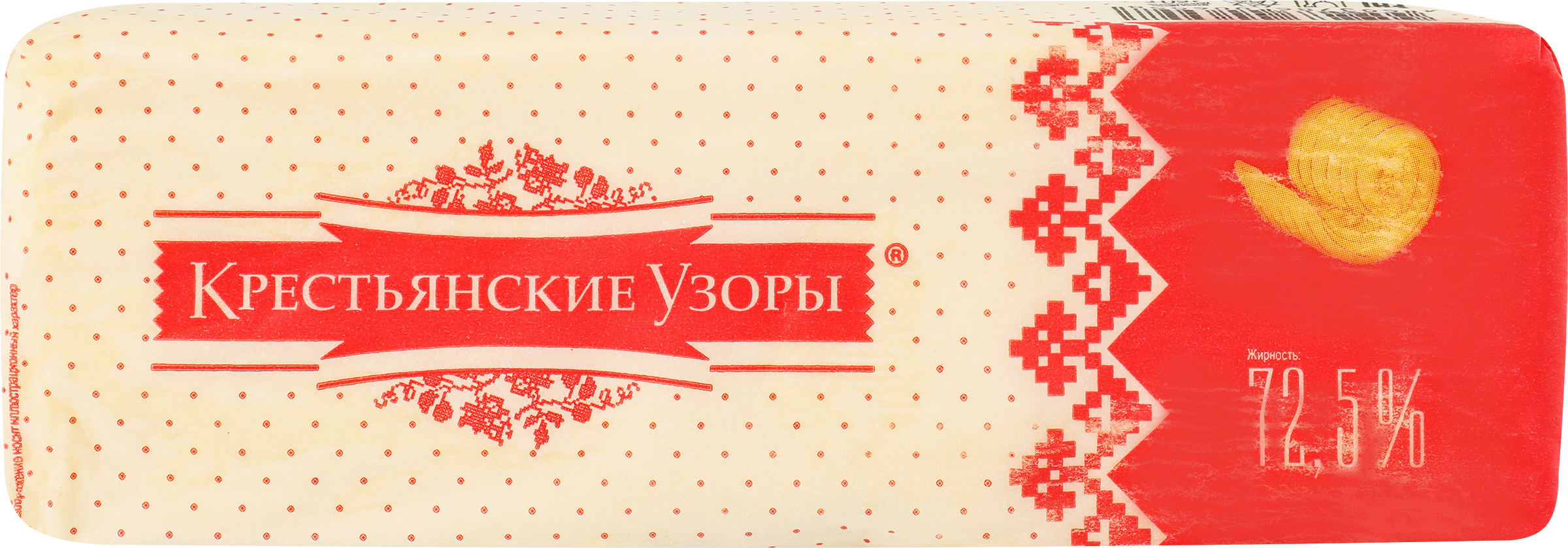 Изображение товара Продукт растительно-сливочный КРЕСТЬЯНСКИЕ УЗОРЫ 72,5%, 450г Изображение товара Продукт растительно-сливочный КРЕСТЬЯНСКИЕ УЗОРЫ 72,5%, 450г