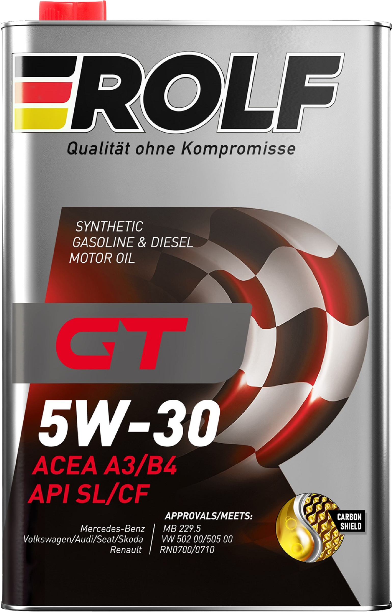 Изображение товара Синтетическое моторное масло ROLF GT SAE 5W-30 ACEA A3/B4 1л с технологией Carbon Shield Изображение товара Синтетическое моторное масло ROLF GT SAE 5W-30 ACEA A3/B4 1л с технологией Carbon Shield