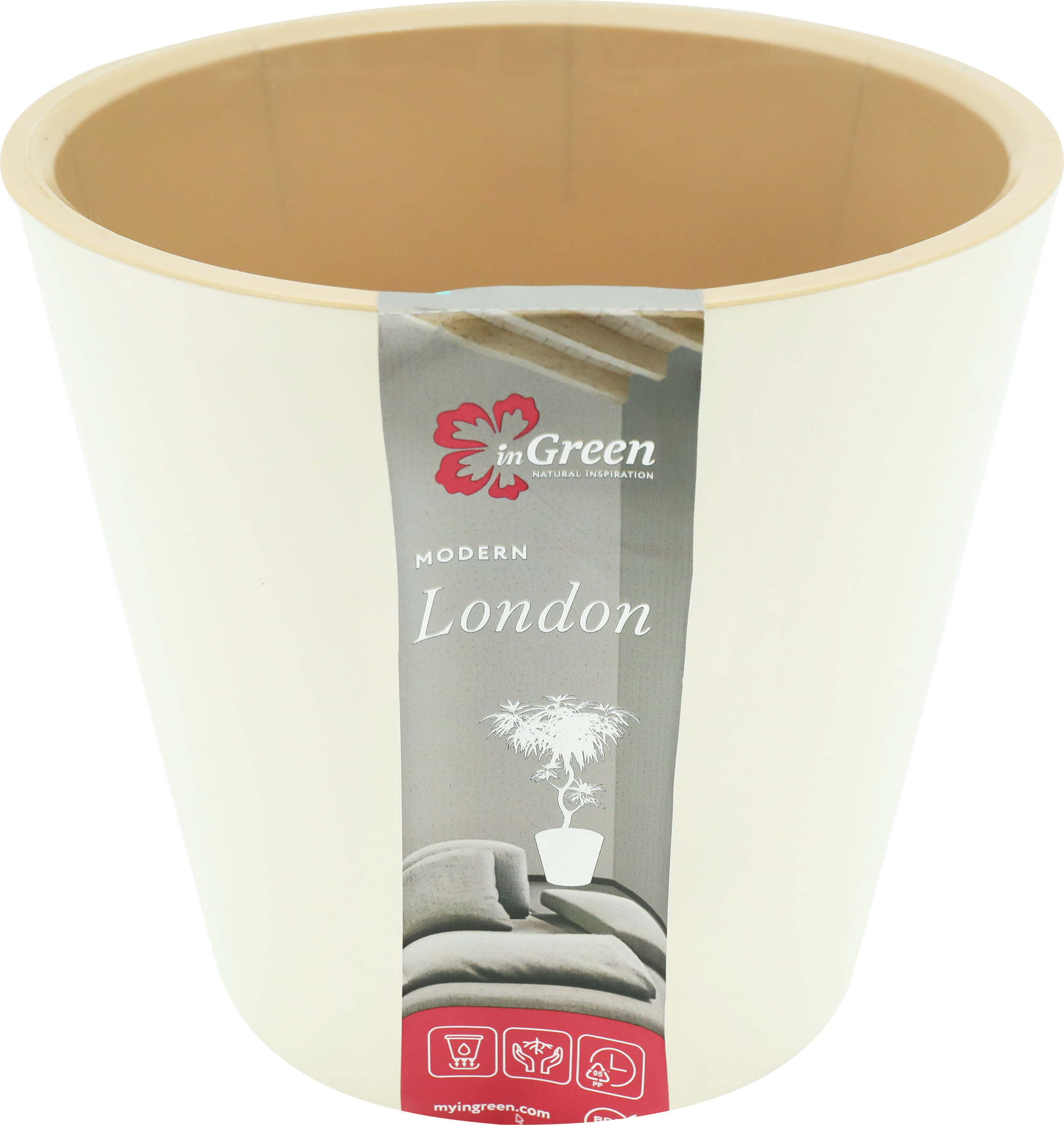 Изображение товара Горшок для цветов INGREEN London 3,3л с внутренней вставкой