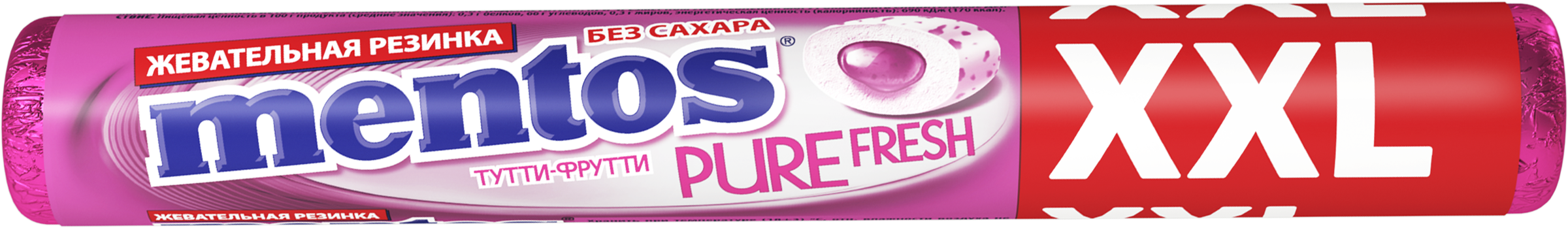 Изображение товара Жевательная резинка MENTOS Pure fresh XXL со вкусом тутти-фрутти, 23,3г Изображение товара Жевательная резинка MENTOS Pure fresh XXL со вкусом тутти-фрутти, 23,3г