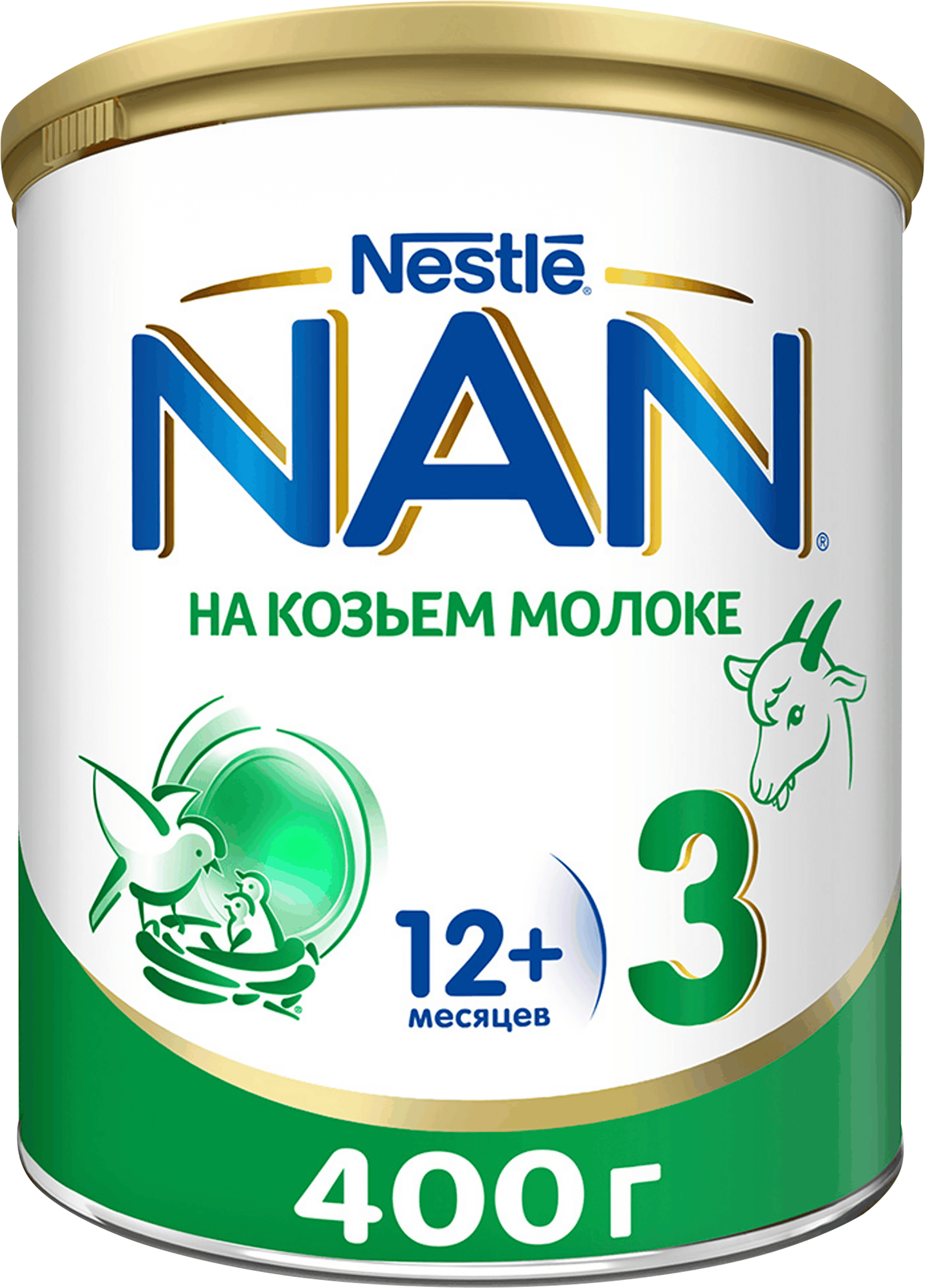 Изображение товара Молочко детское NAN 3 на козьем молоке 400г для детей с 12 месяцев