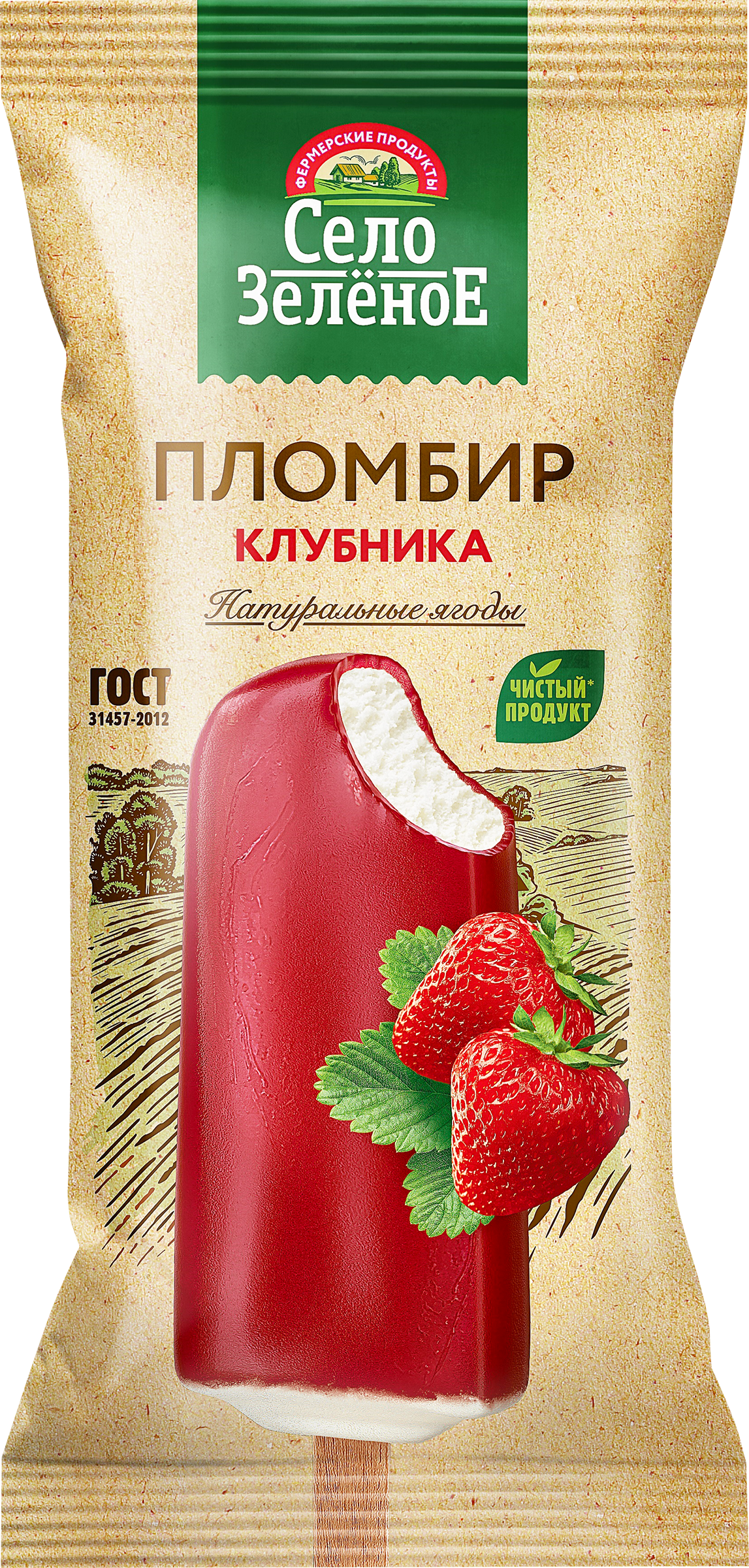 Изображение товара Мороженое СЕЛО ЗЕЛЁНОЕ клубничное эскимо 70г натуральное качественное Изображение товара Мороженое СЕЛО ЗЕЛЁНОЕ клубничное эскимо 70г натуральное качественное