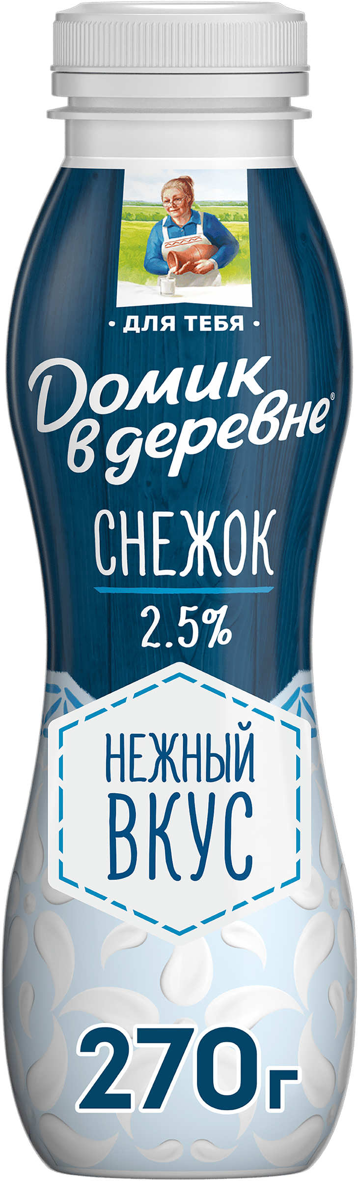 Изображение товара Продукт кисломолочный ДОМИК В ДЕРЕВНЕ Снежок 2,5%, без змж, 270г