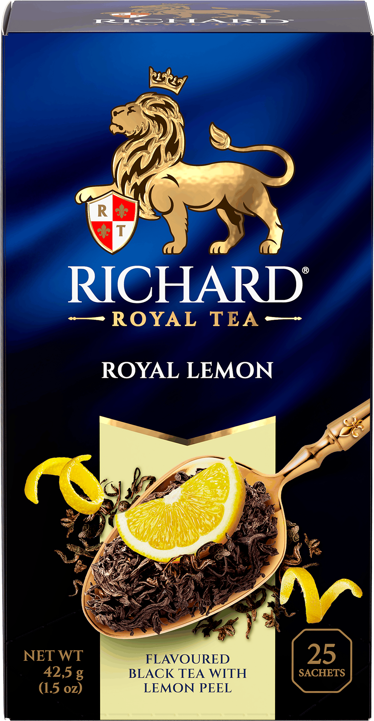 Изображение товара Чёрный чай RICHARD Royal Lemon с ароматом лимона 25 пакетов Изображение товара Чёрный чай RICHARD Royal Lemon с ароматом лимона 25 пакетов